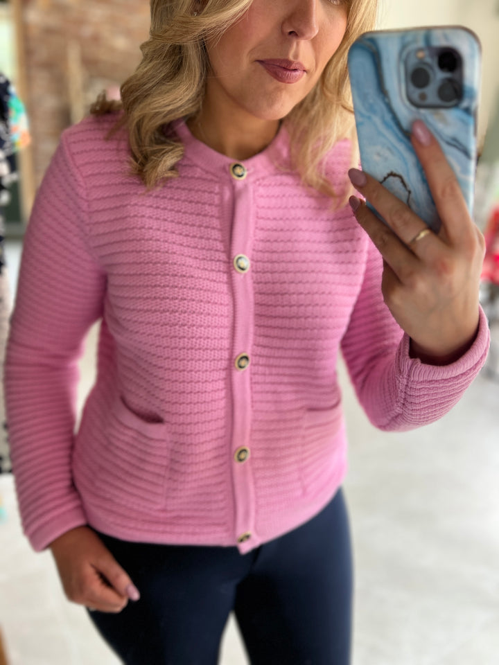 Milano Italy Cardigan In Soft Pink