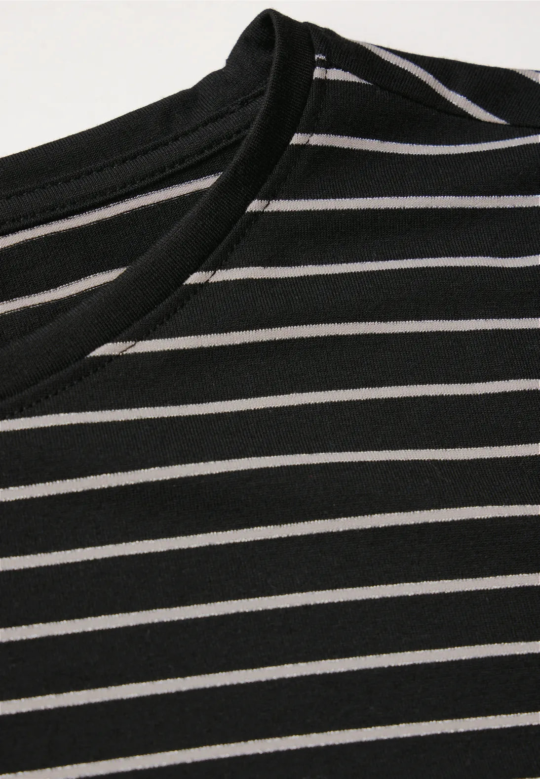 Street One Shiny Stripe Top In Black