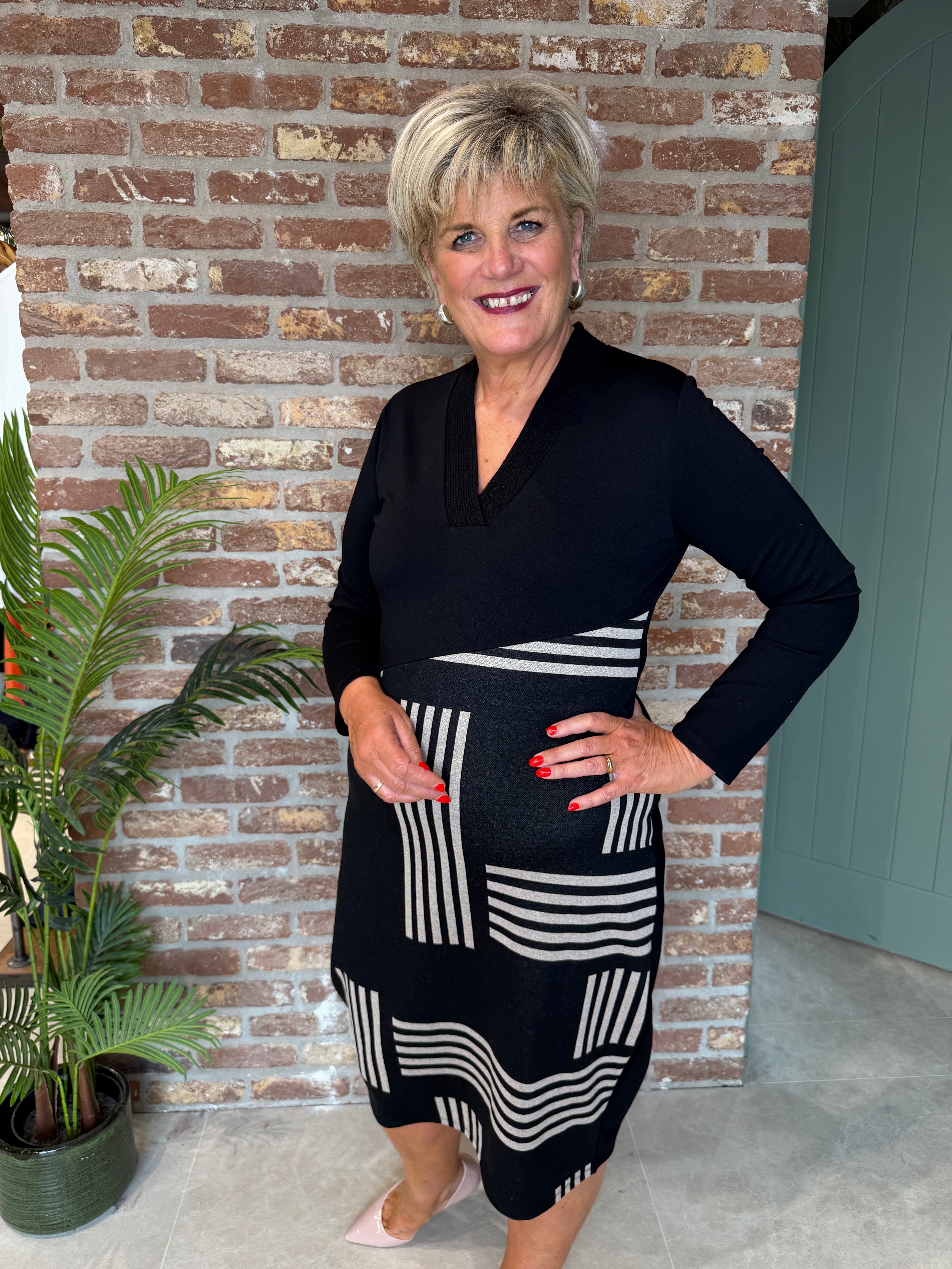 Peruzzi alternative stripe dress in Black