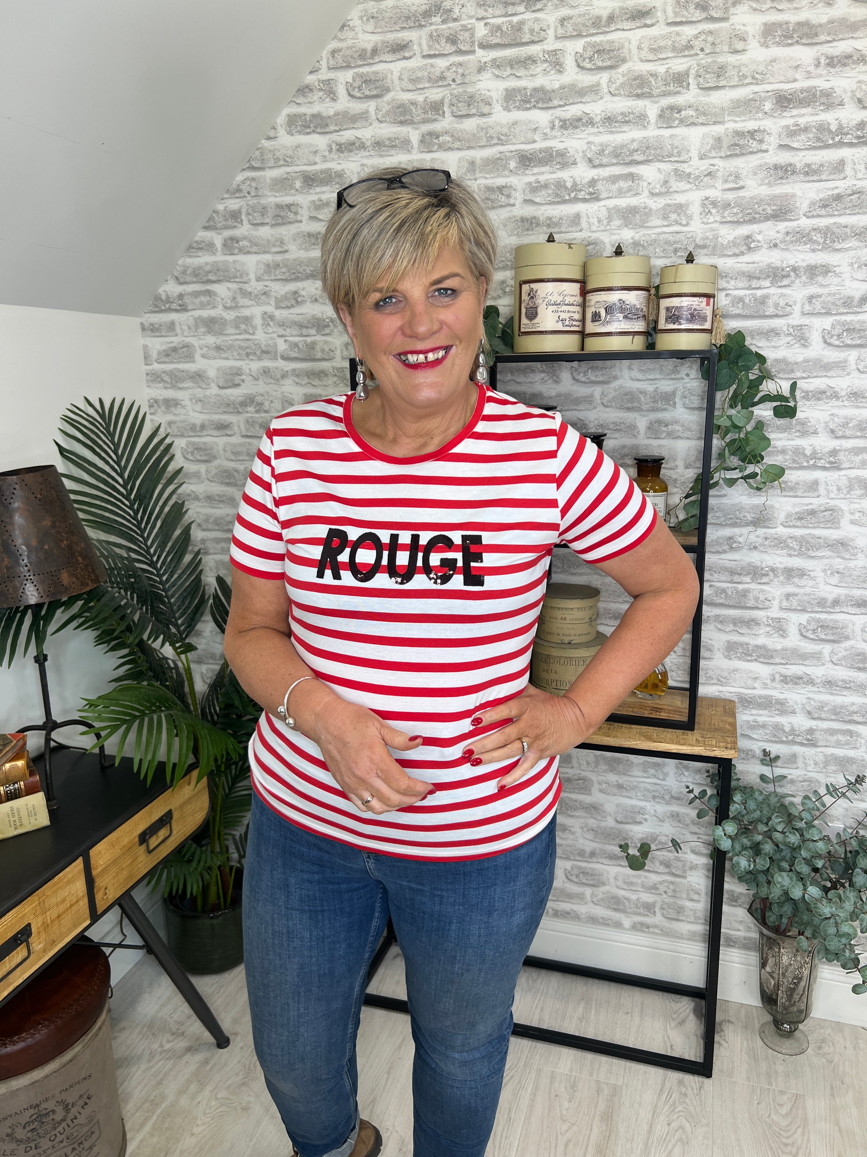 More & More T-shirt With Stripes In Red