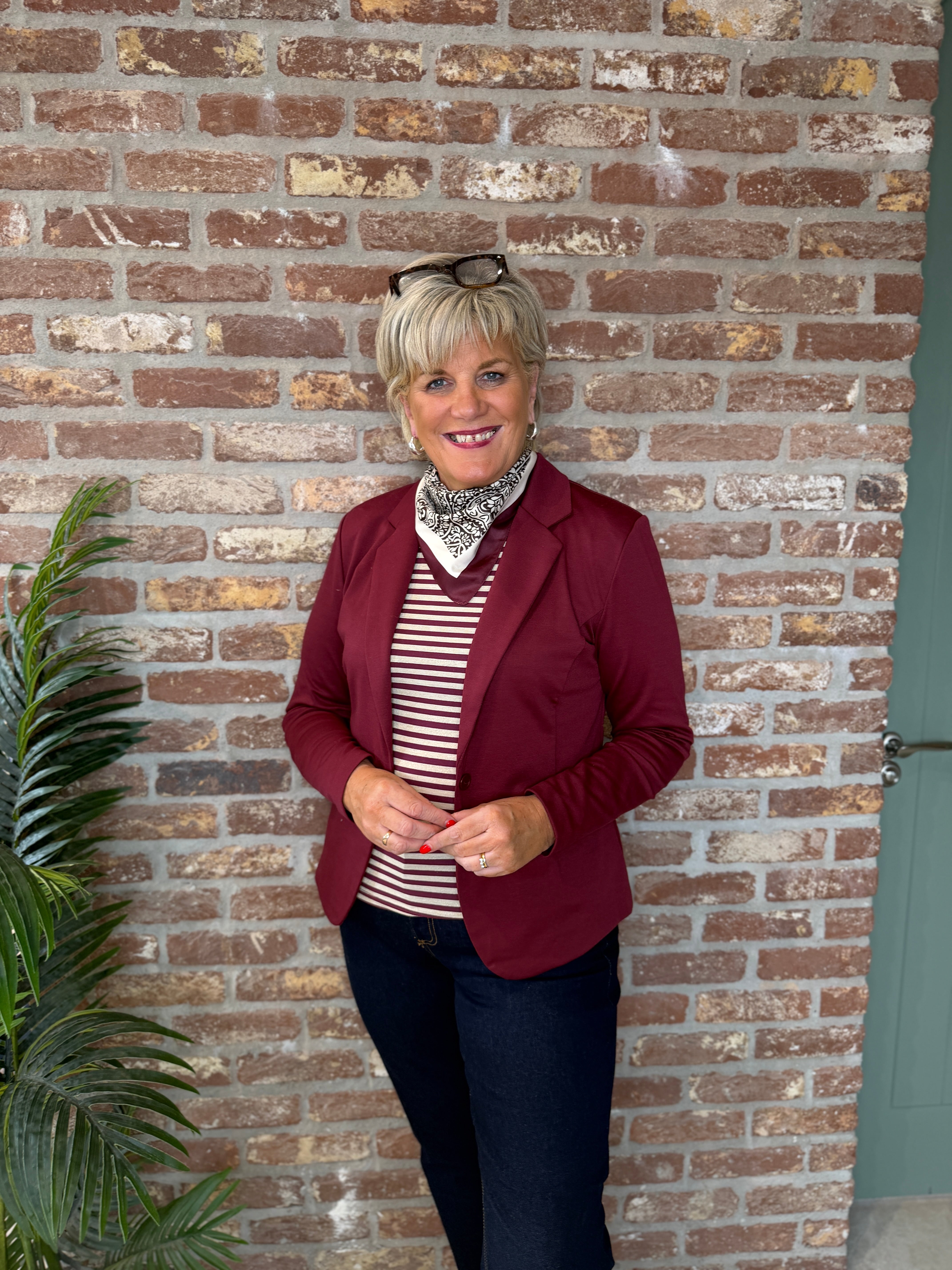 Kate Jersey Blazer In Red