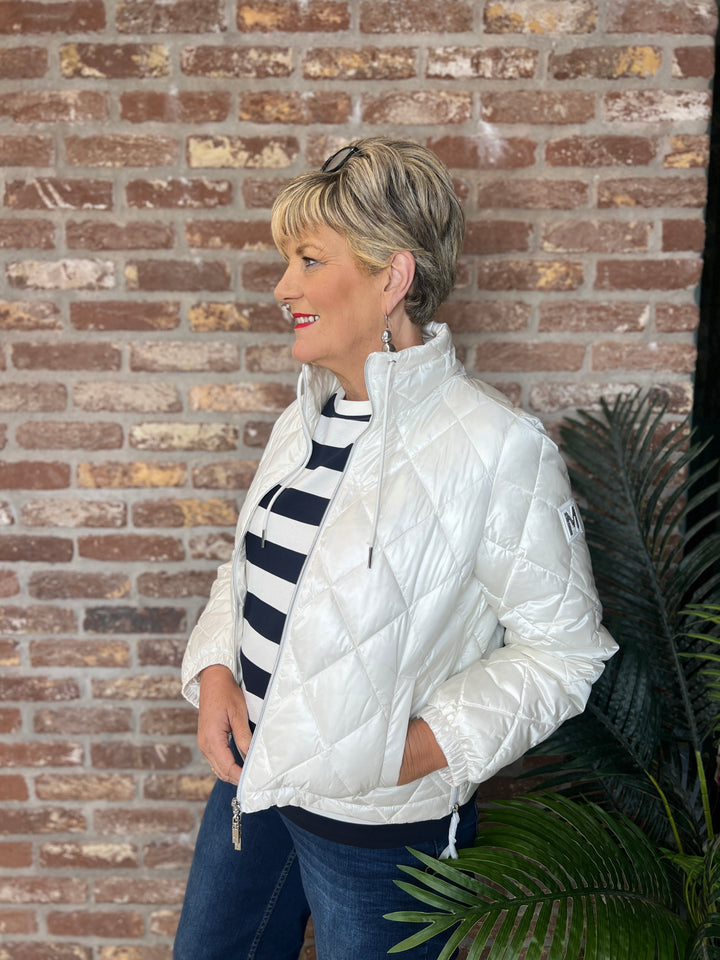 Monari Quilted Coat In Off White