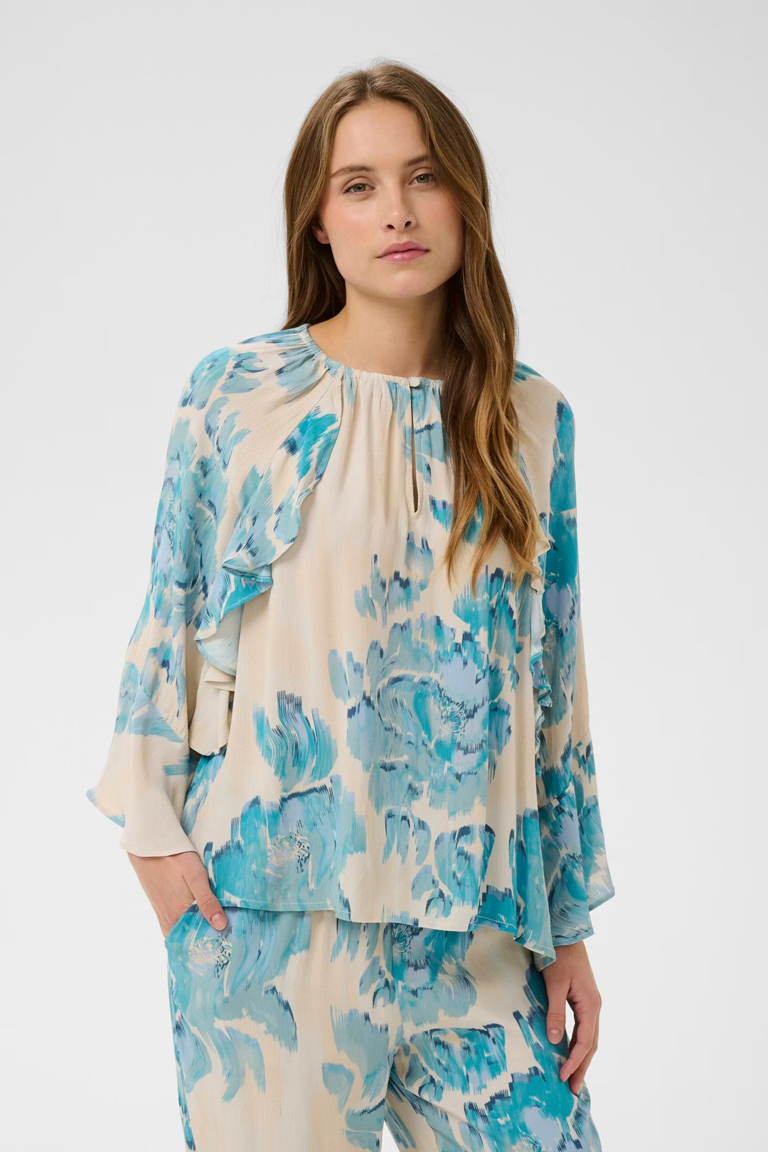Saint Tropez shaded floral blouse In Blue