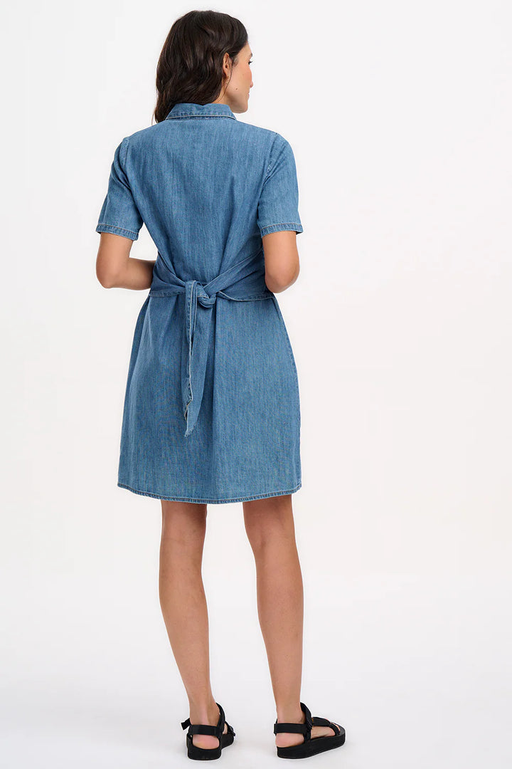 Sugarhill Brighton Talitha Mini Shirt Dress In Mid Denim
