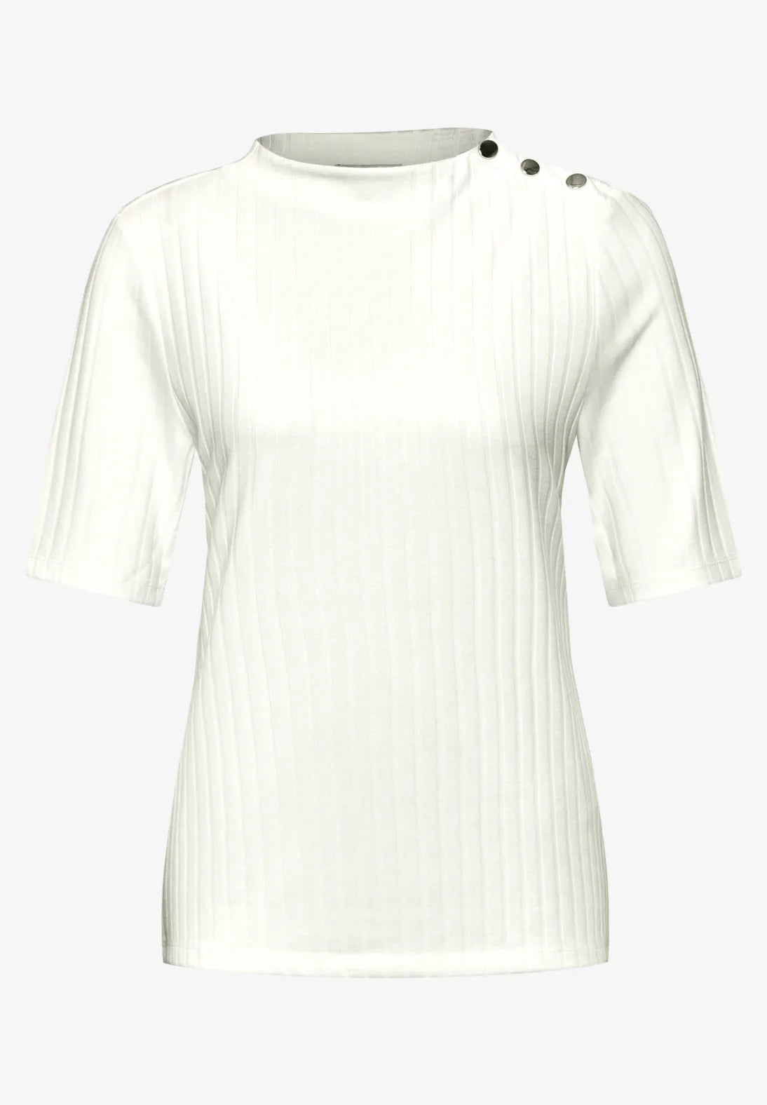 Street One Turtle Neck Top In Off White