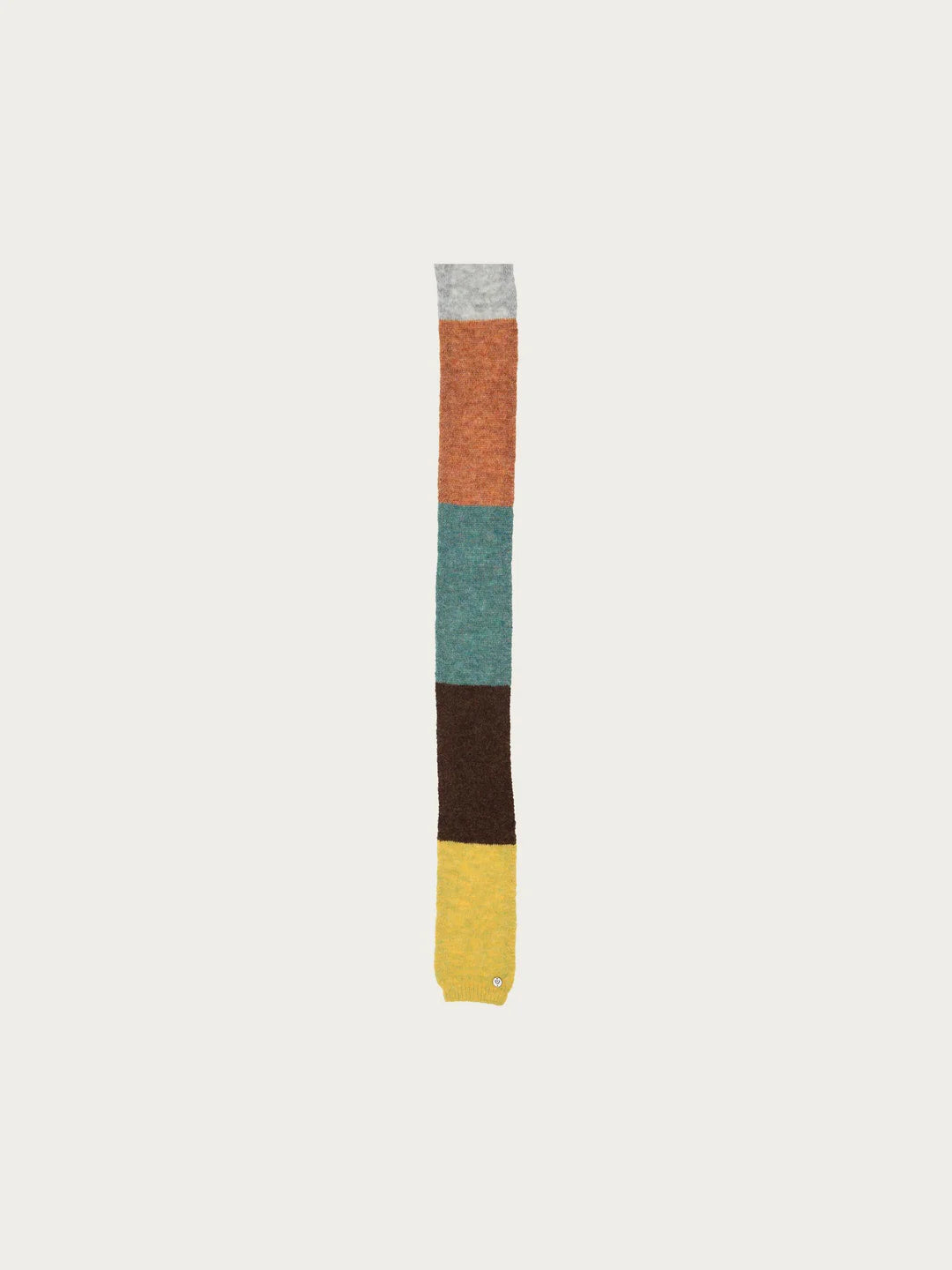 Narrow Knitted Scarf With Colour blocks In Multicoloured