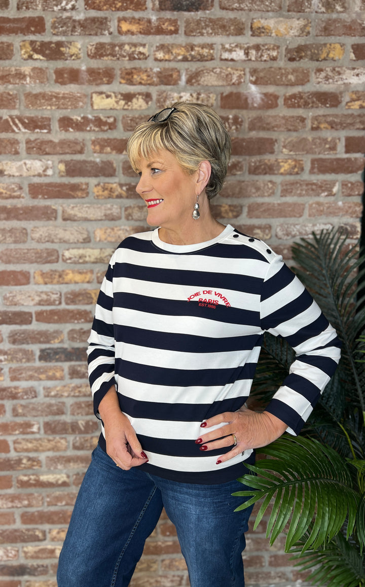 Monari Striped Sweatshirt In Marine