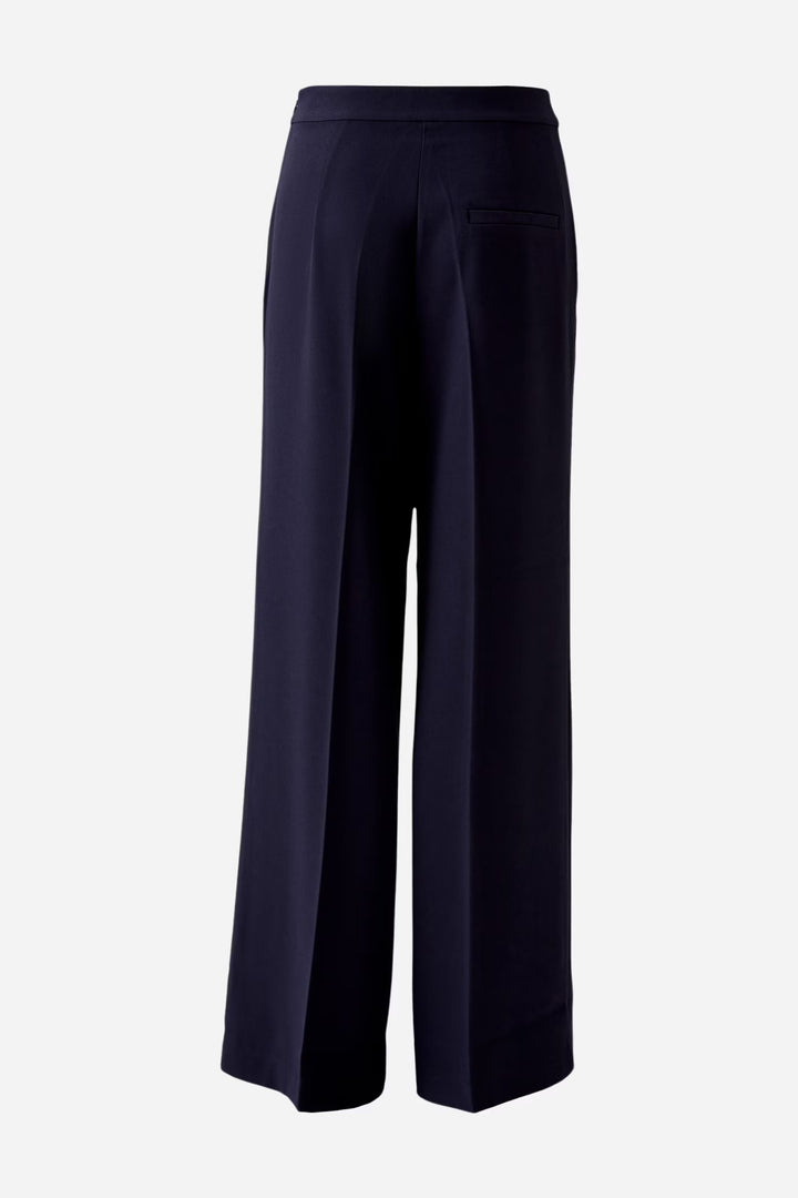 Oui Wide Leg Suit Trousers In Navy