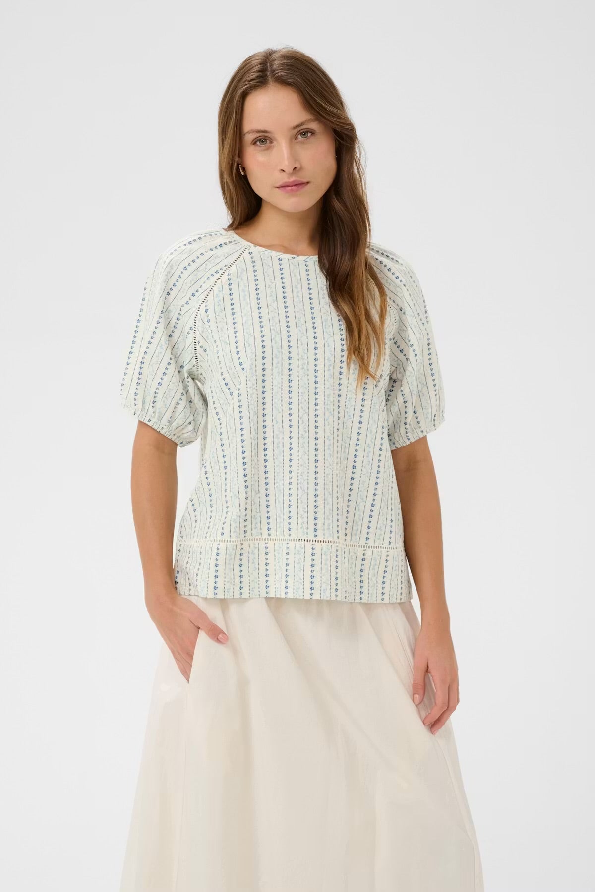 Saint Tropez Floral blouse in white multi