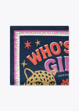 Who’s that girl square scarf in blue & pink