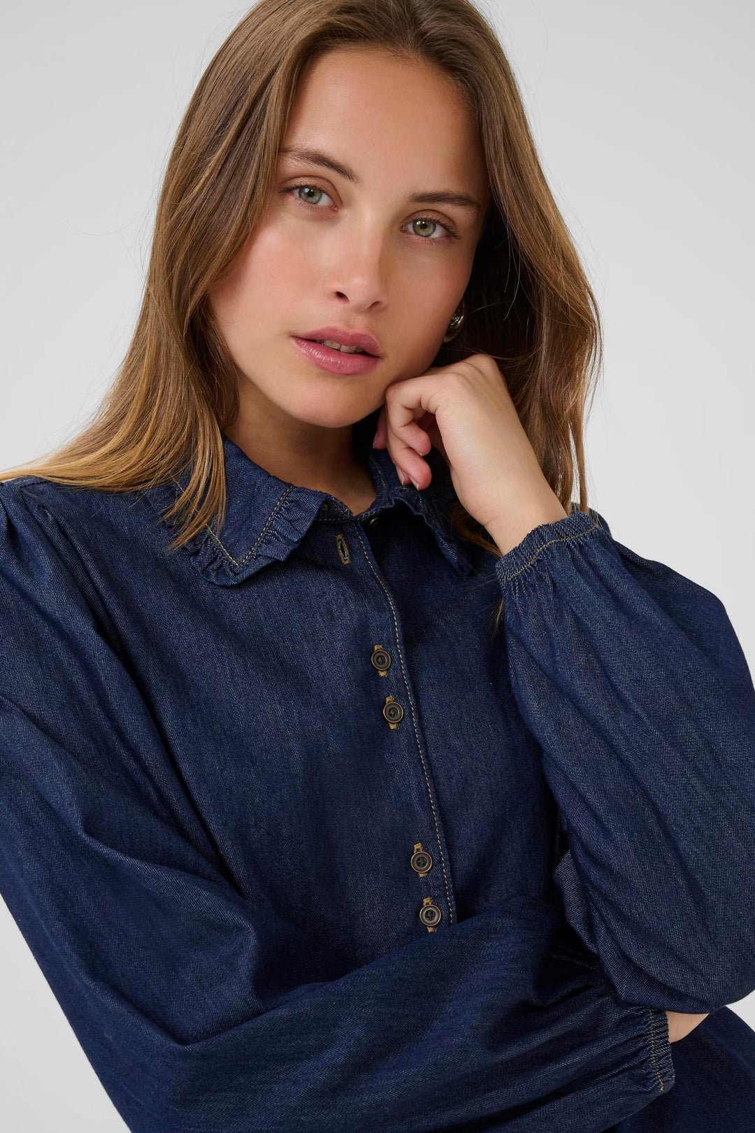 Culture Cuhilka Denim Shirt In Rinse Wash
