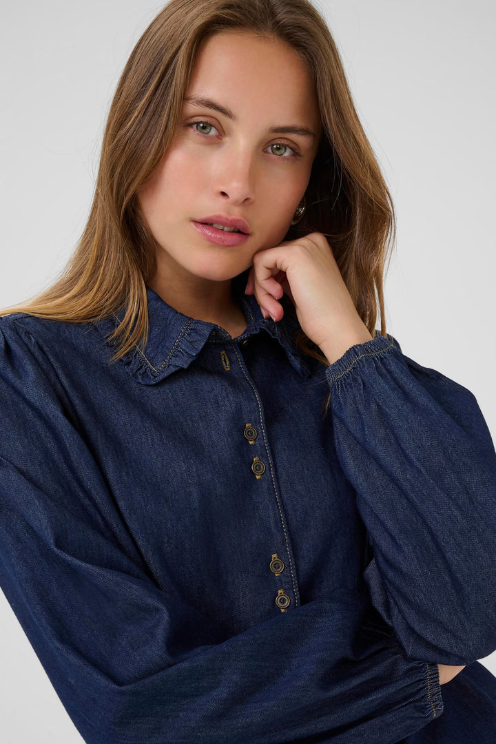 Culture Cuhilka Denim Shirt In Rinse Wash