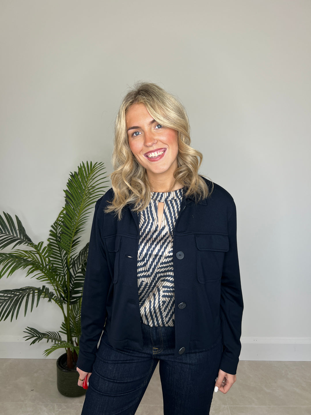 More & More Jersey Jacket In Navy