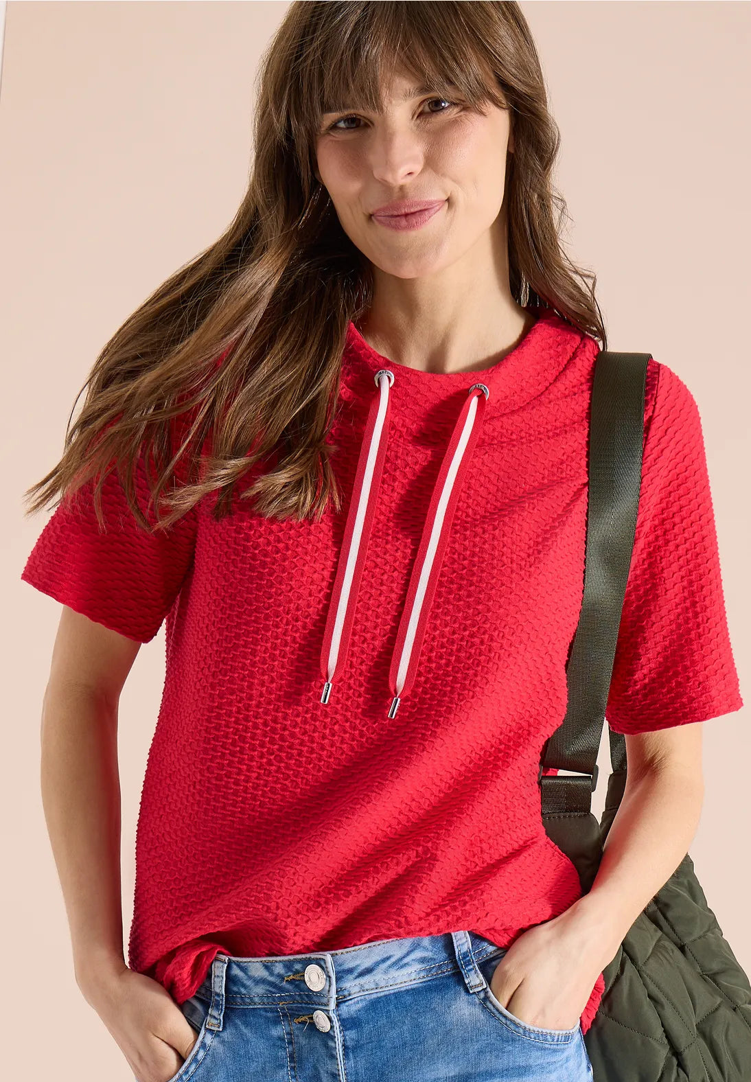 Cecil funnel sweatshirt In glazed apple red