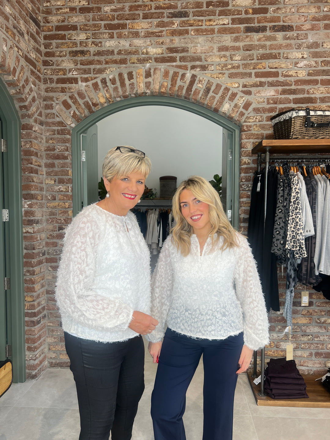 Saint Tropez Raised patterned blouse in Cream