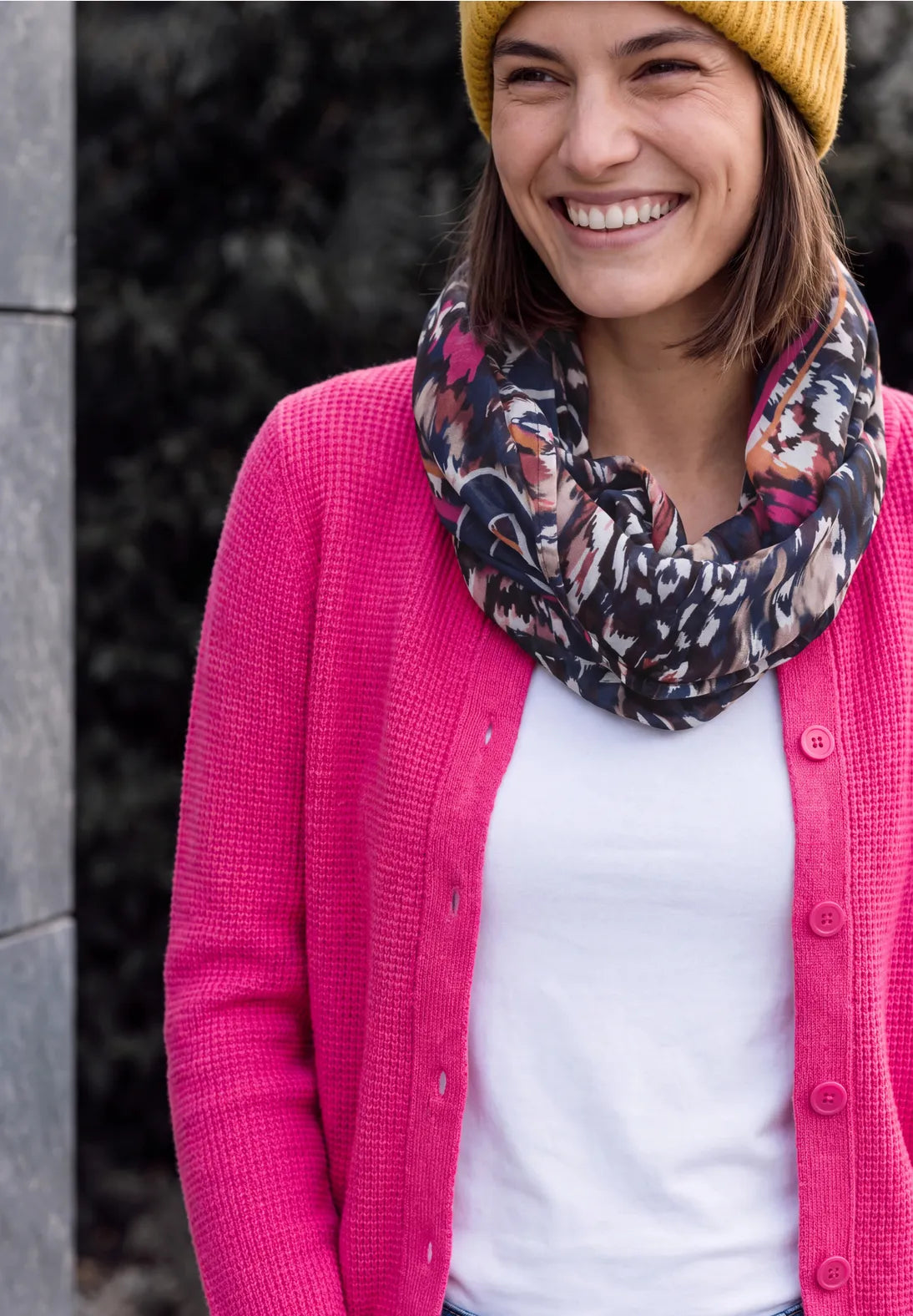 Loop snood in truffle brown multi