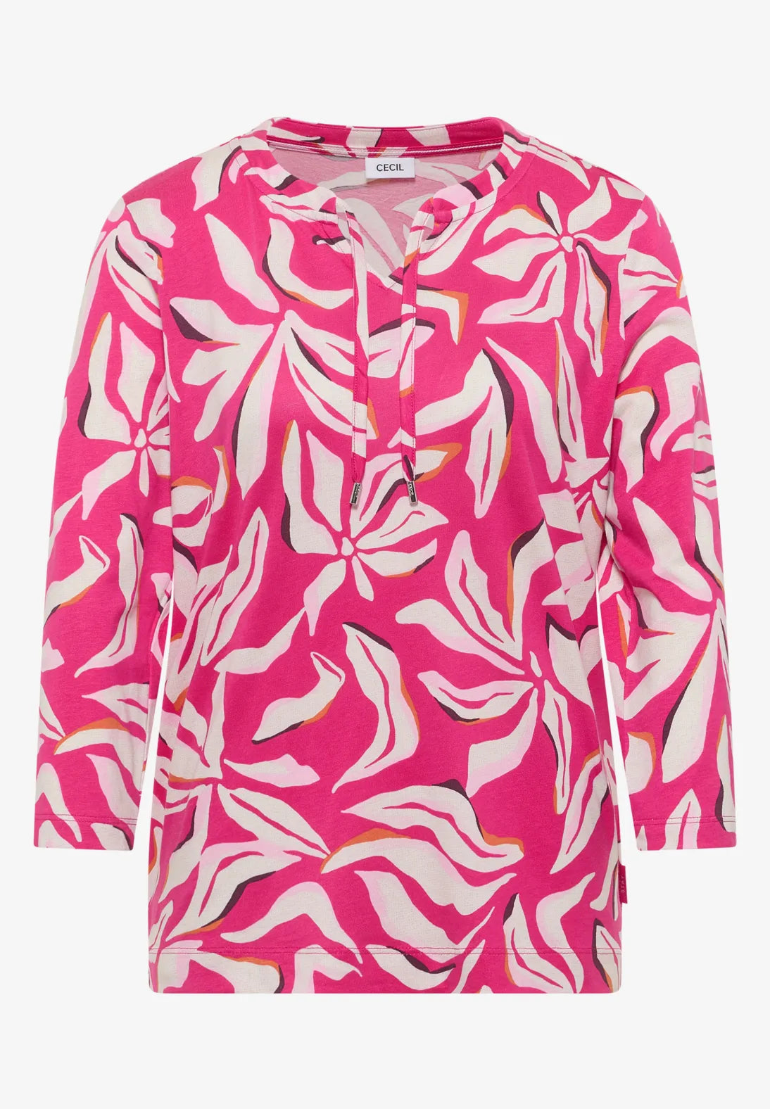 Cecil Multi Top With Tie In beetroot pink
