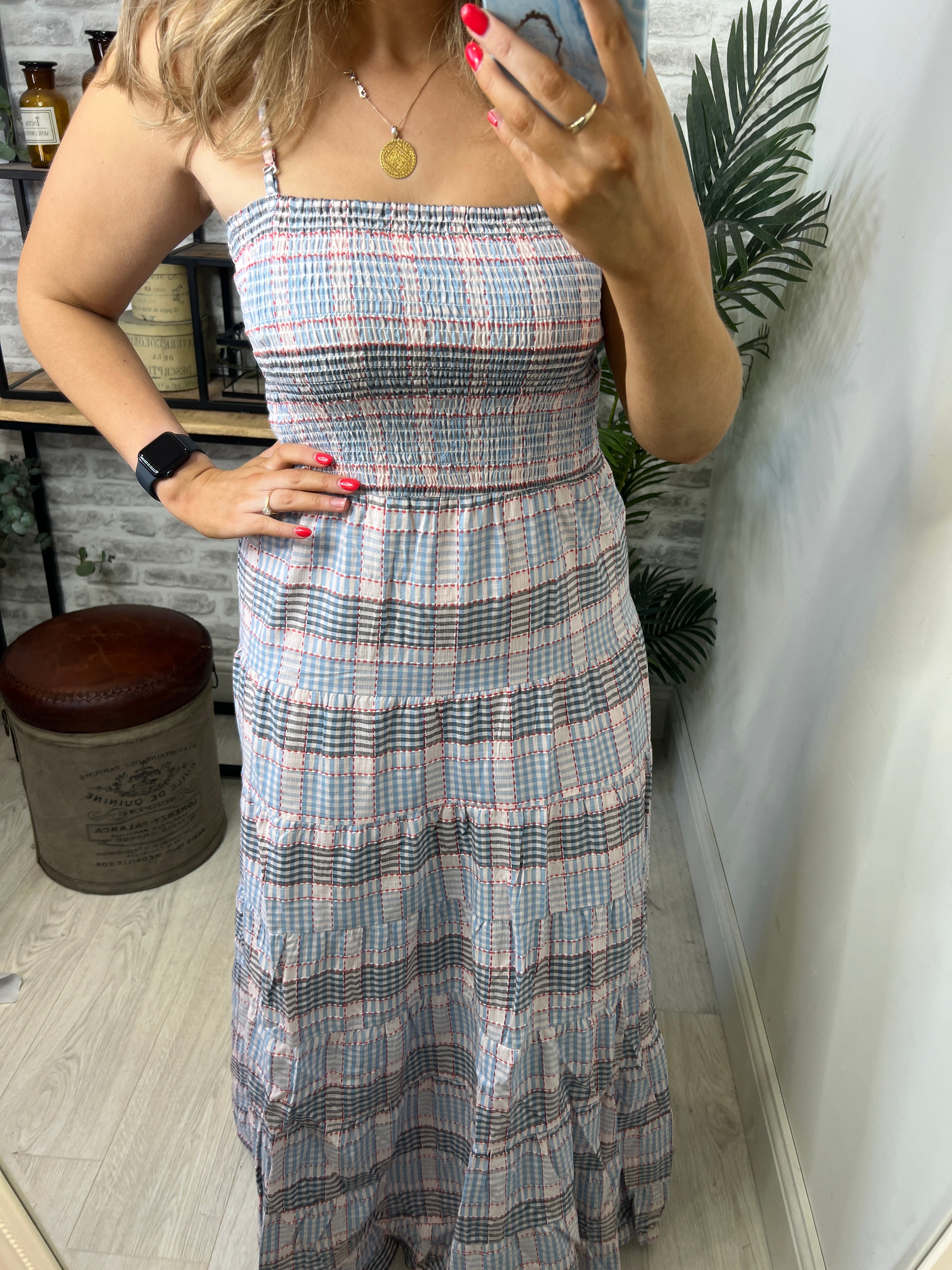 FRNCH Dalel Striped Dress In Blue Multi