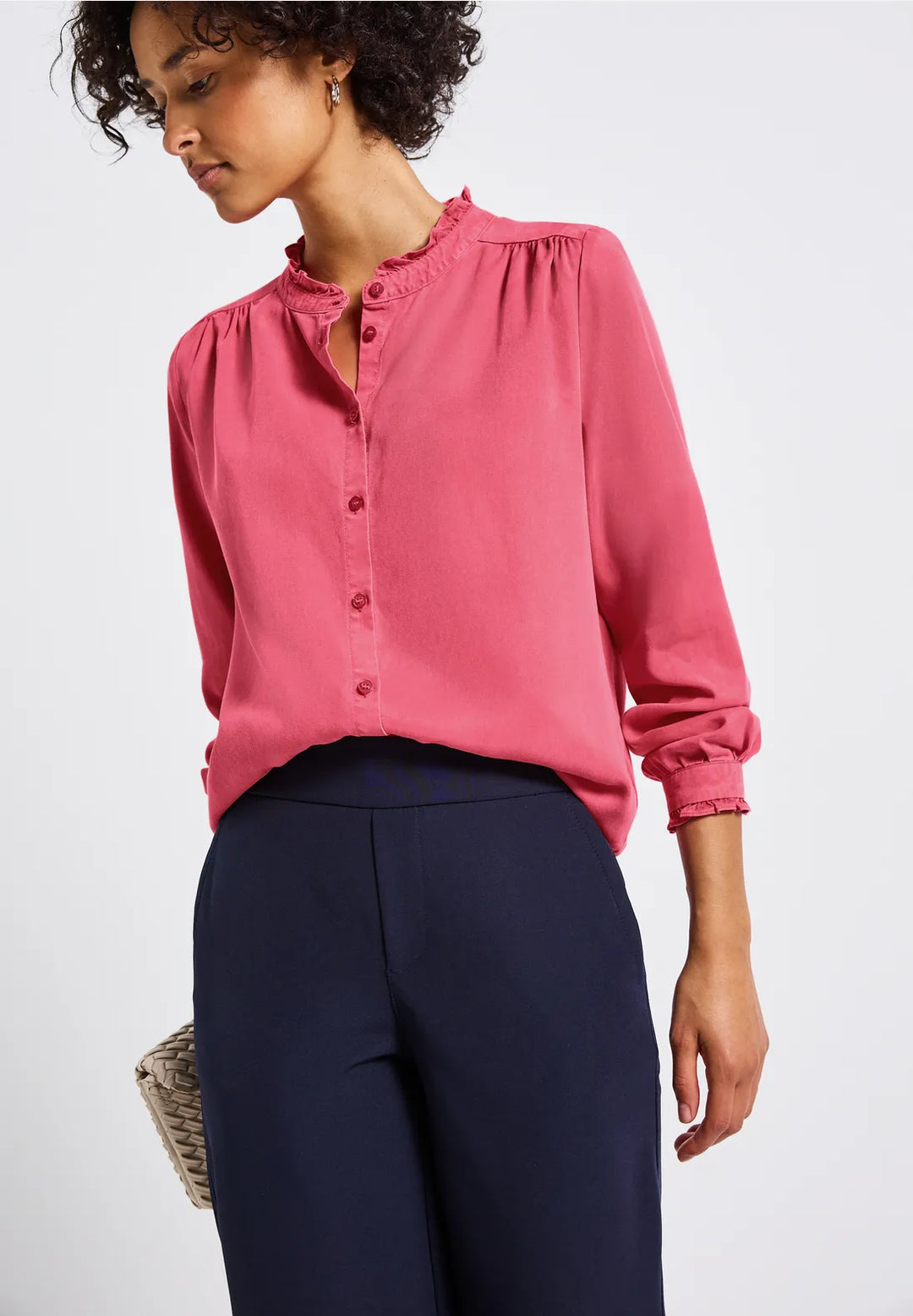 Street One Washed Look Blouse In Almond Coral