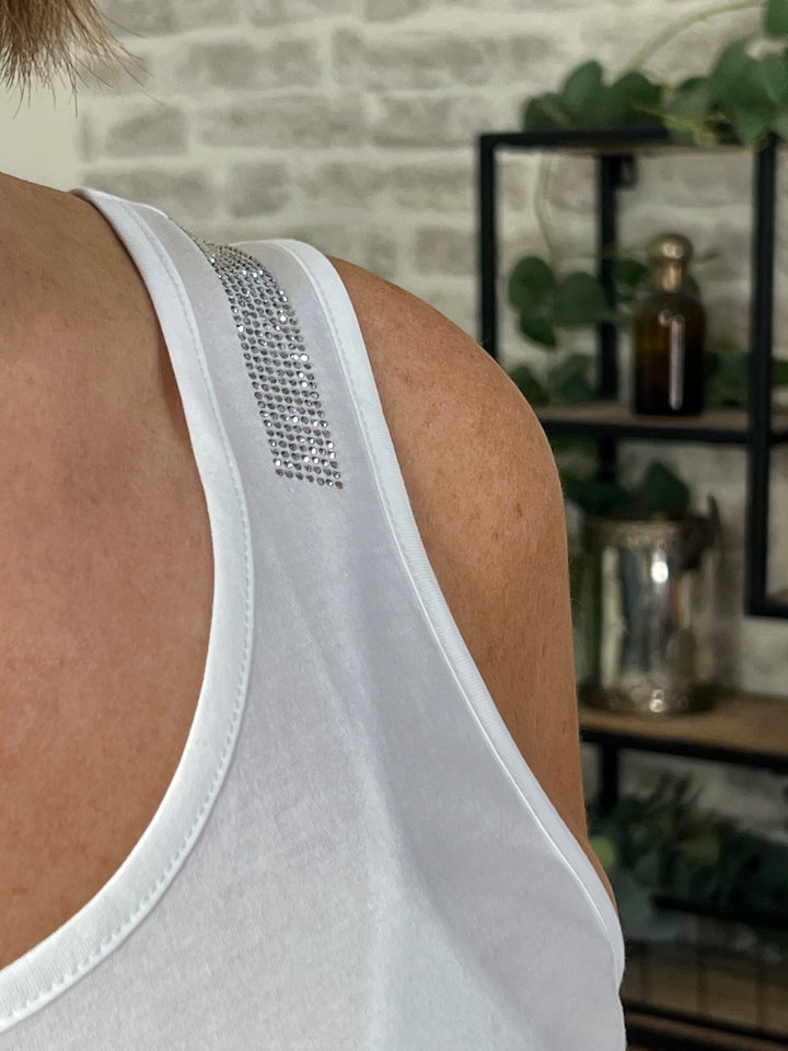 Monari Basic Top With Embellishment In Off White