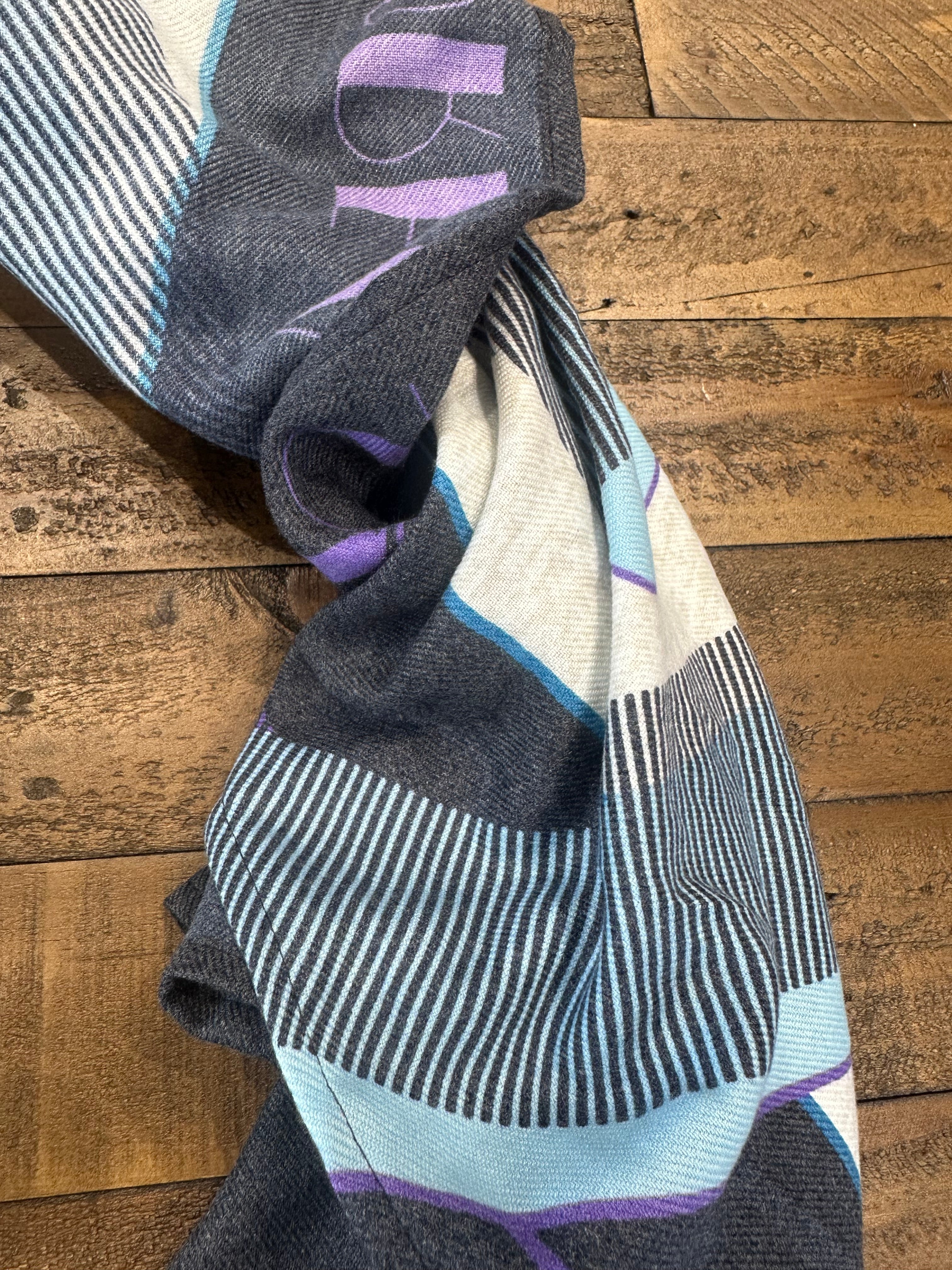 Cecil Cosy Printed Scarf In Dark Navy Blue