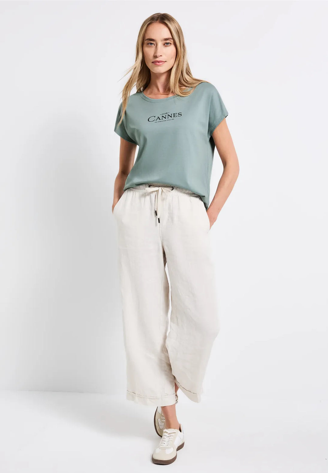 Street One Wording T-shirt In Arona Blue