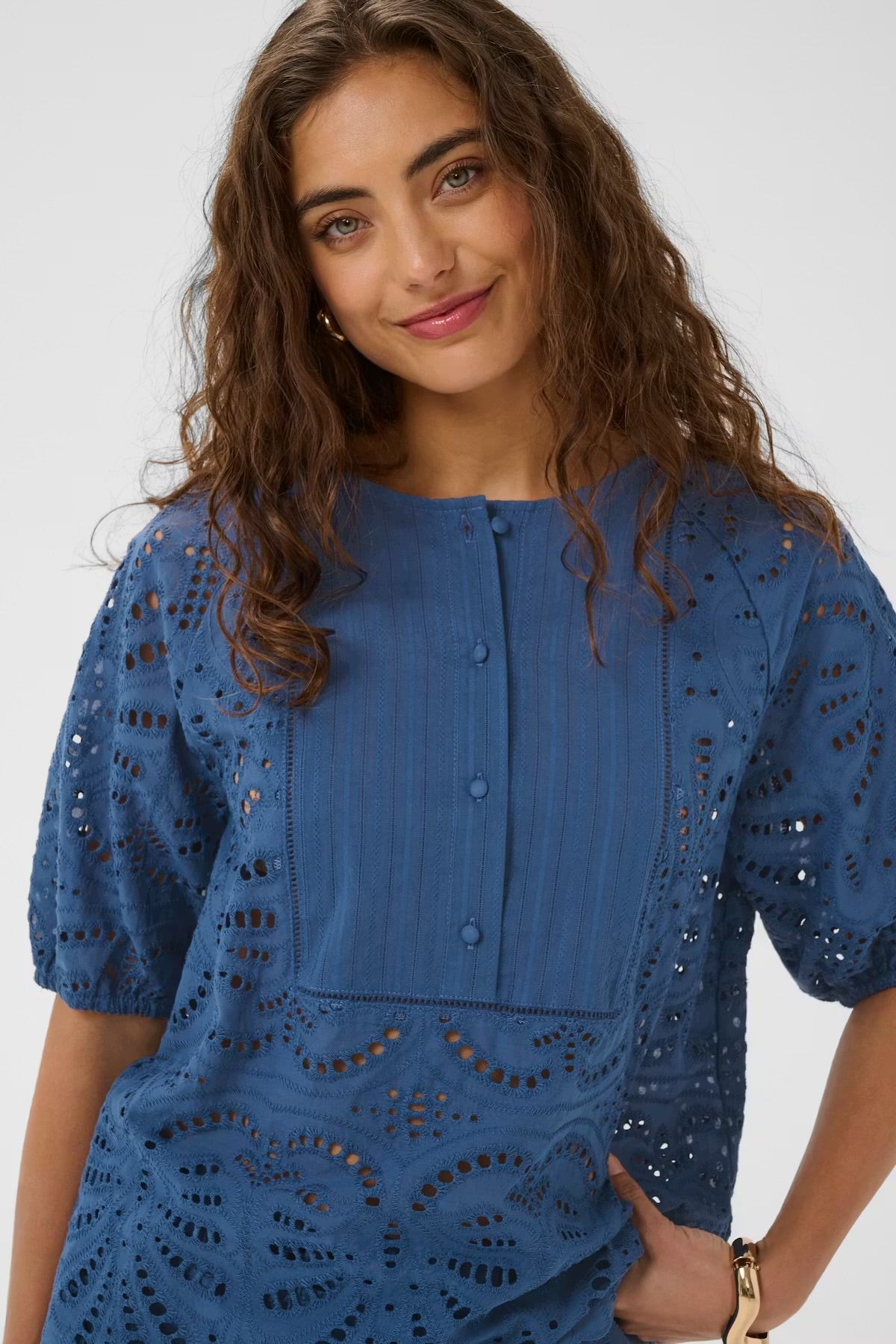 Culture Blouse With Embroidery In True navy