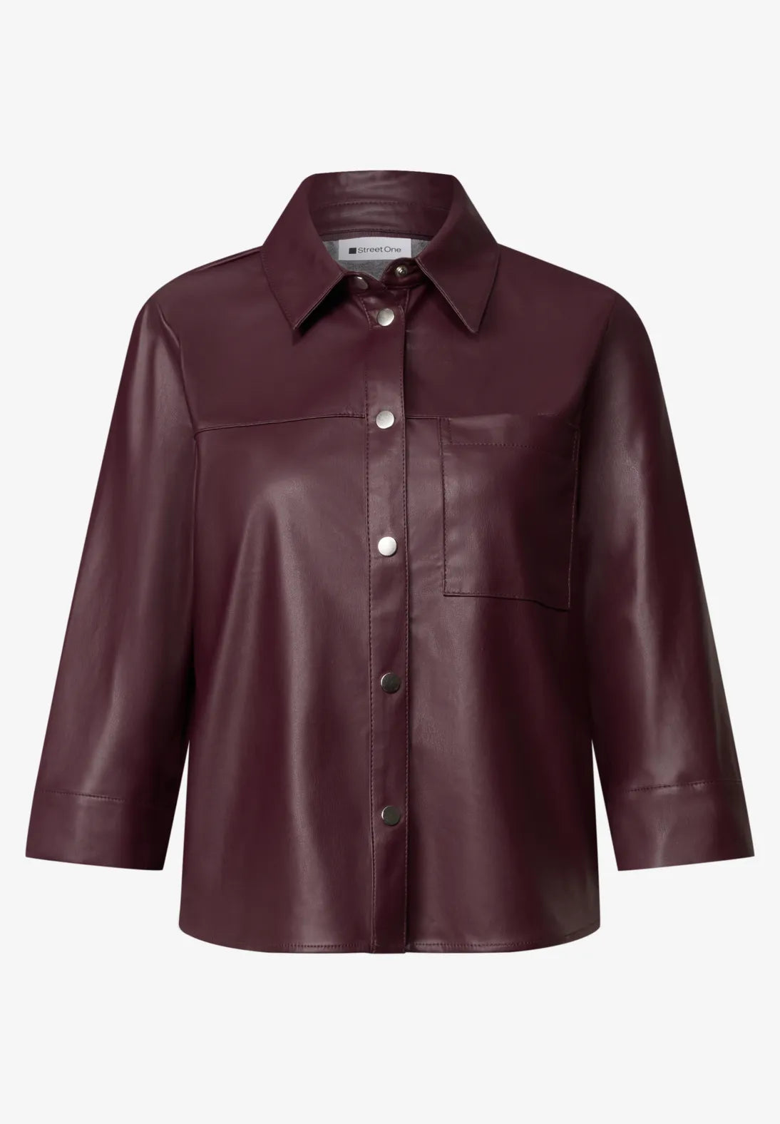 Pleather jacket in rustic rouge
