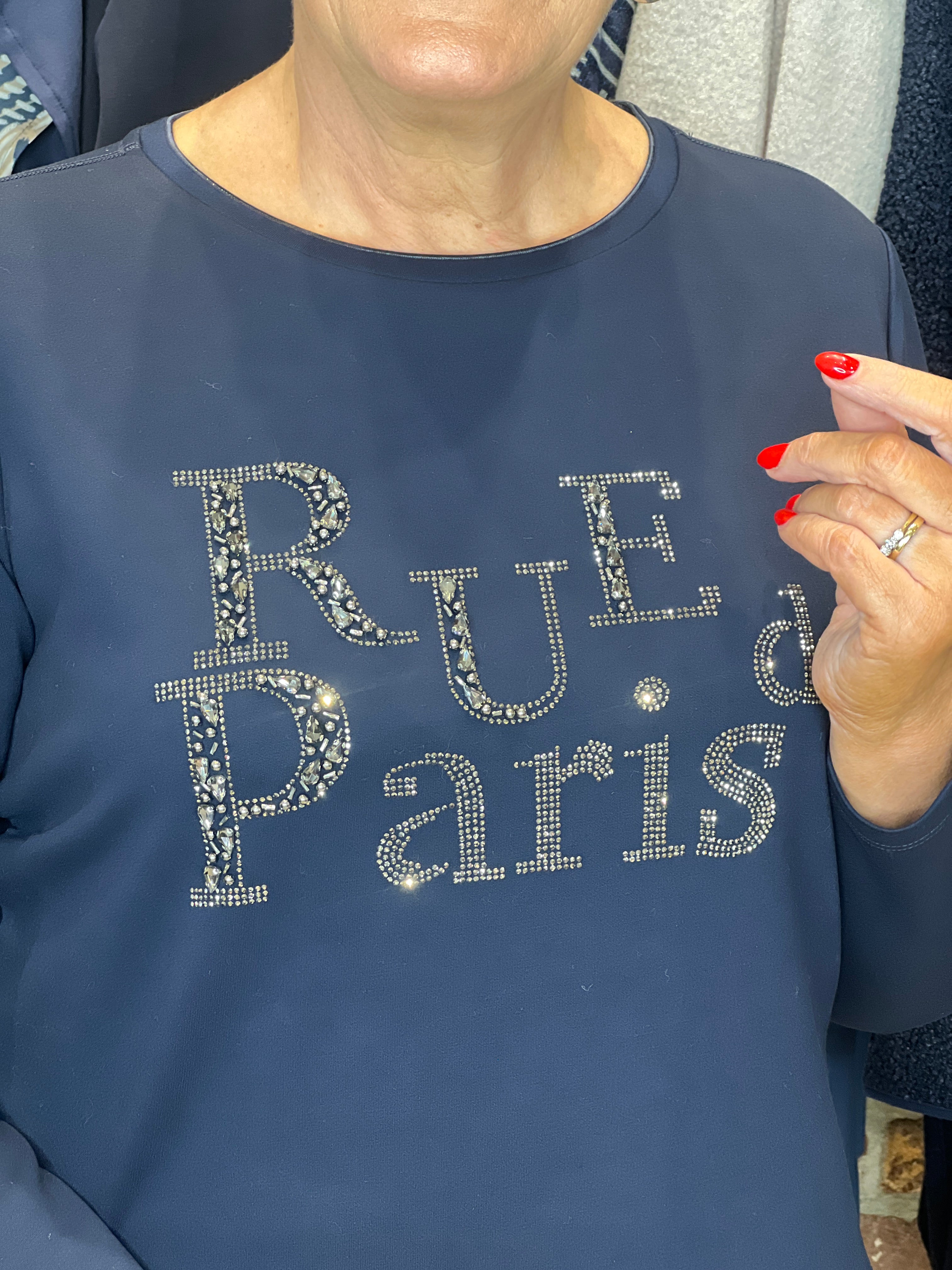 Monari Sweatshirt With Decorative Writing In Night Sky