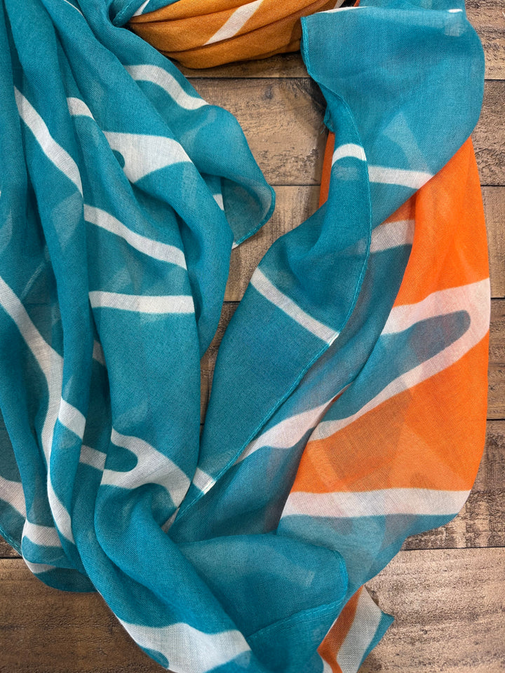 Amelia Patterned Scarf In Orange