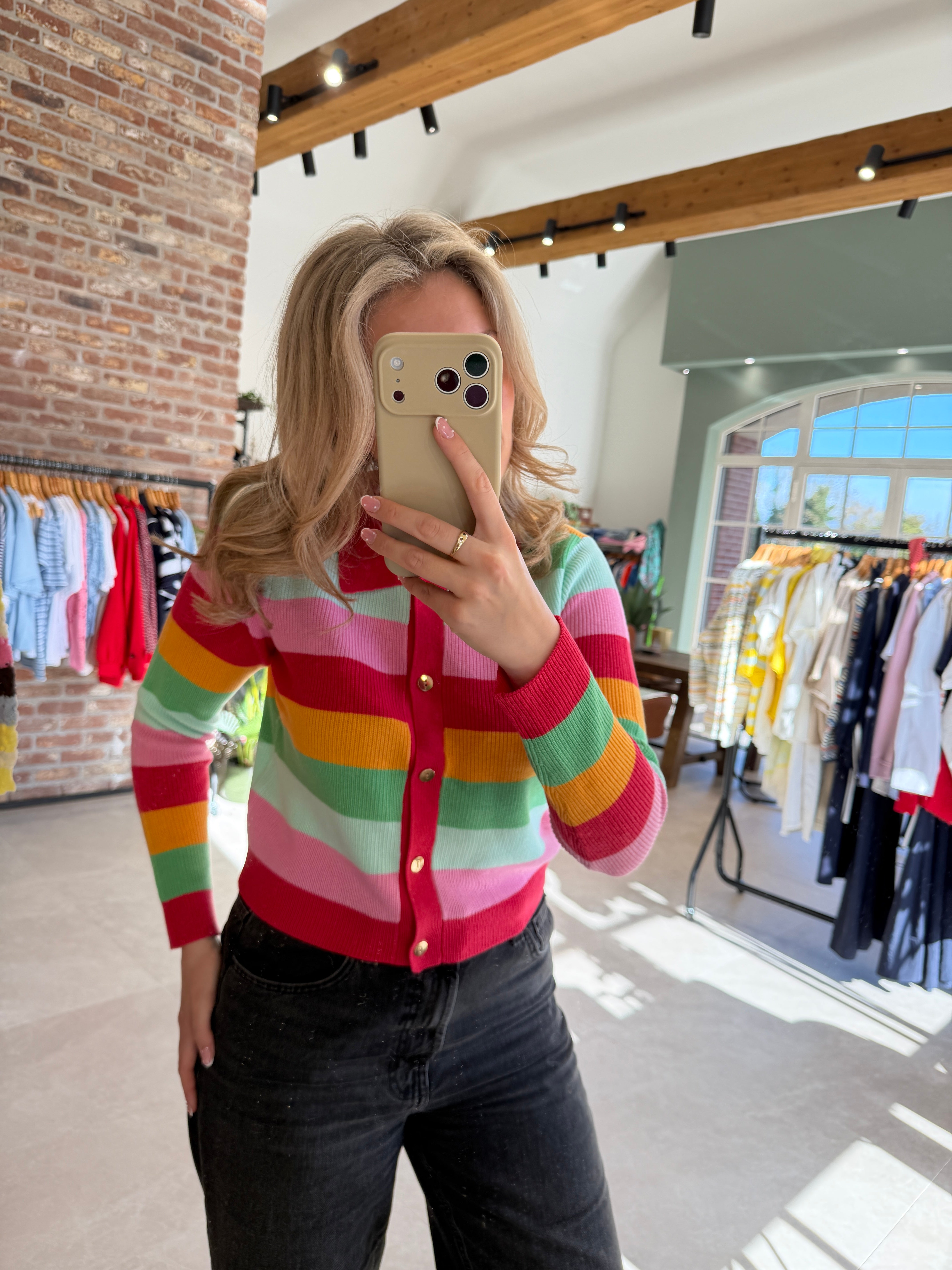 Nümph Ribbed Cardigan In Marigold
