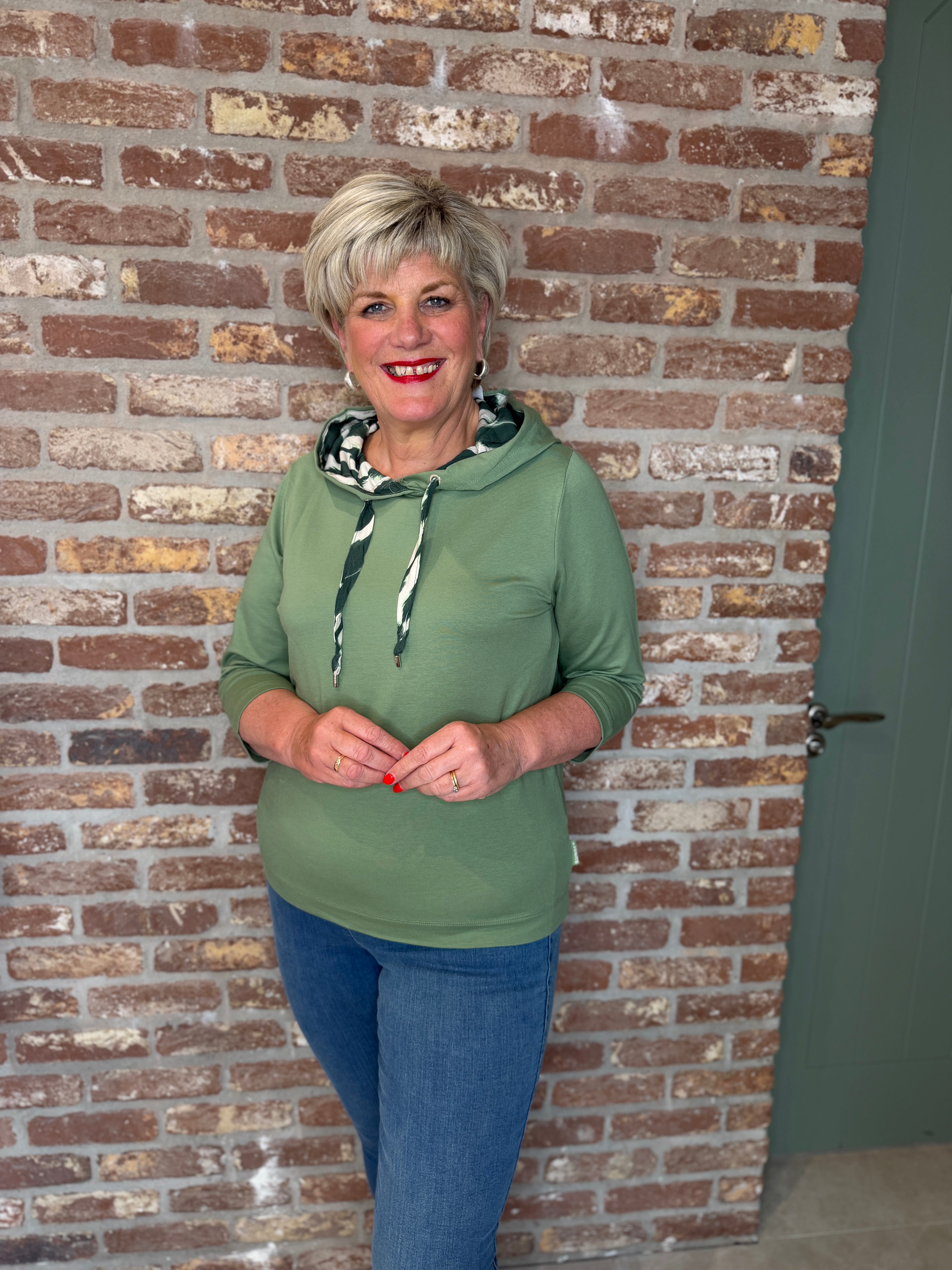 Cecil Hoodie In Deep Matcha Green