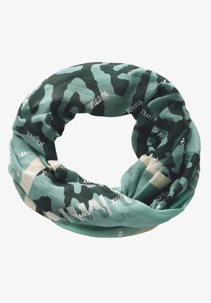 Cecil Foil Snood In Ink Green