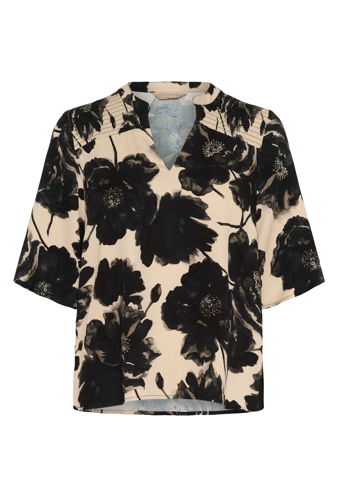 Culture Floral Blouse In Black & off white