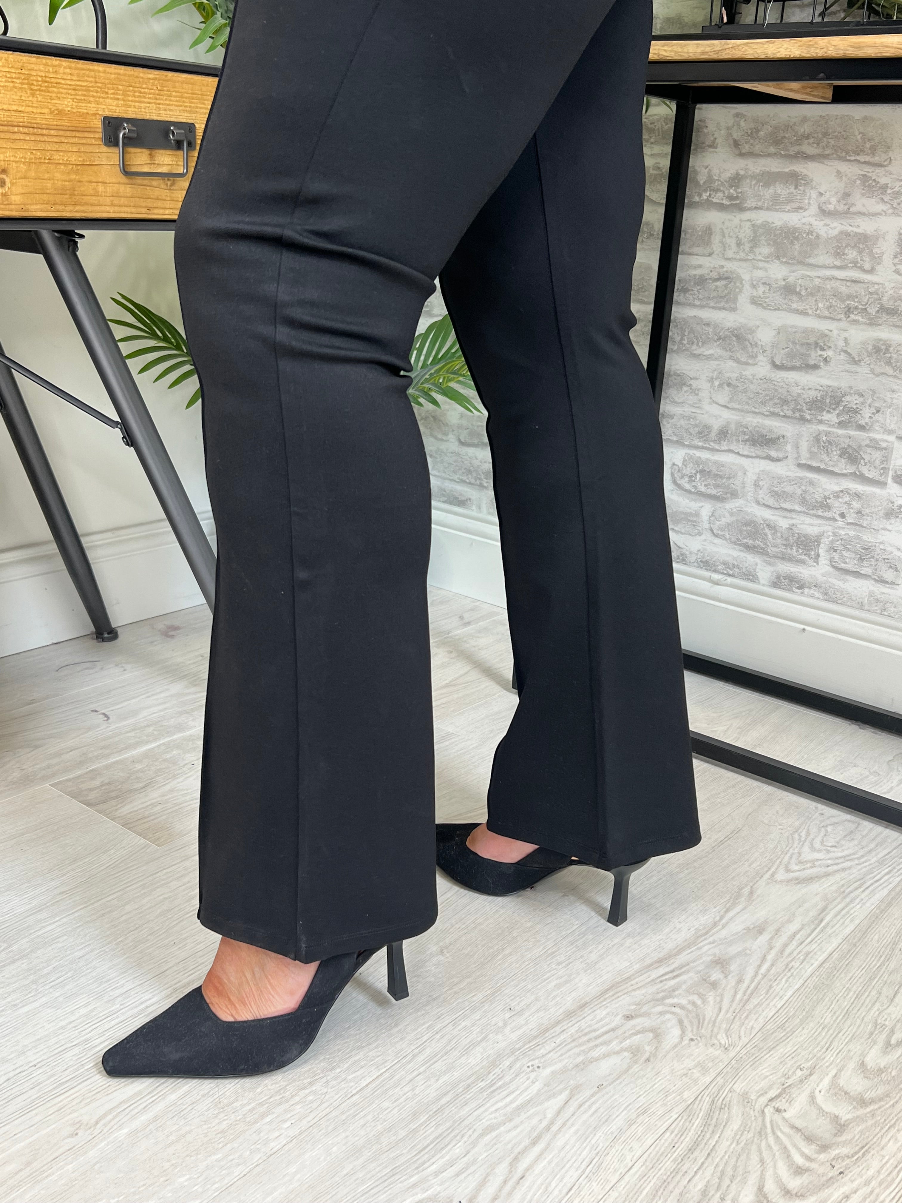 More & More Jersey Flared Trousers In Black