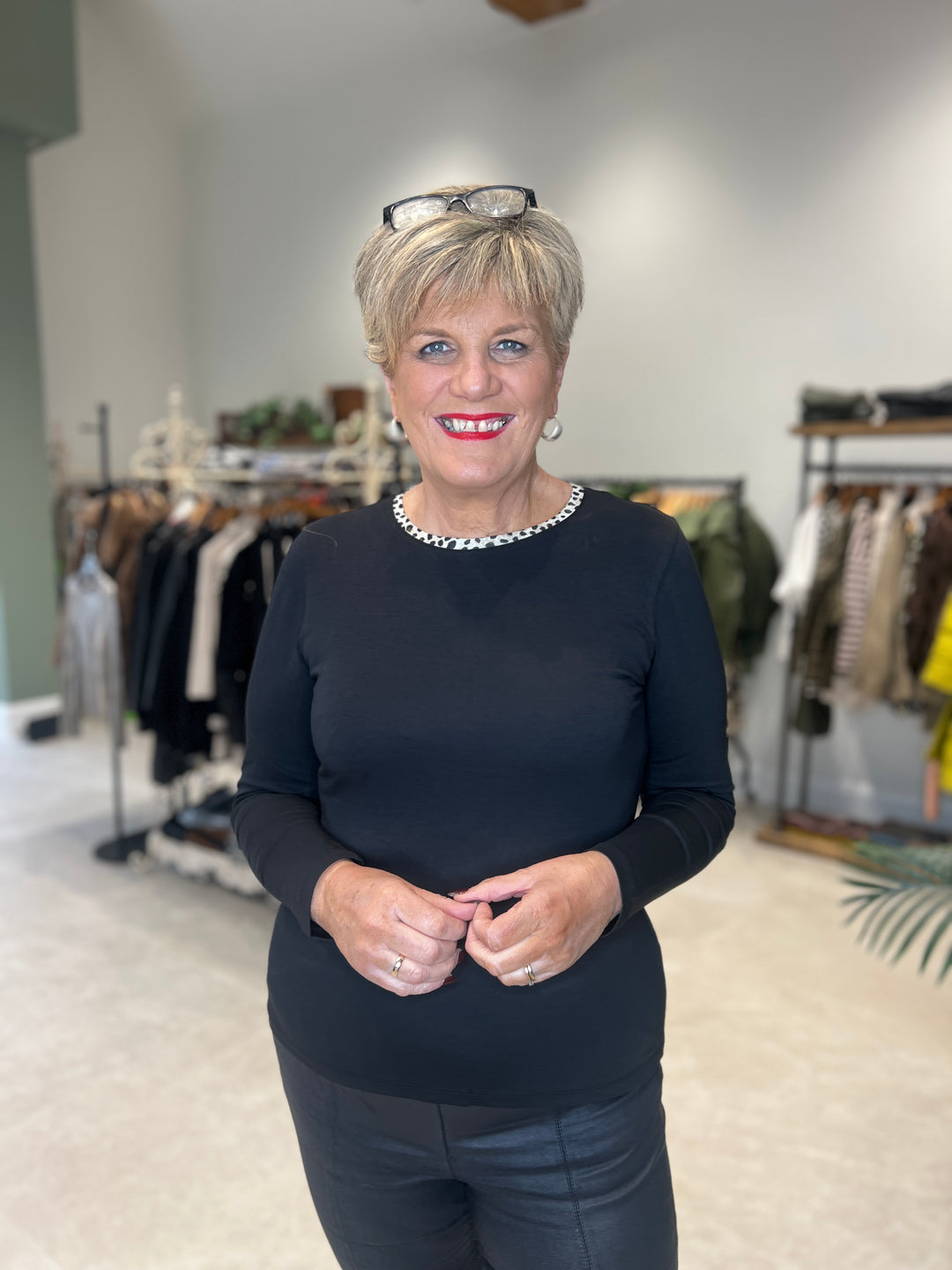 Street One Top With Leo Detail In Black