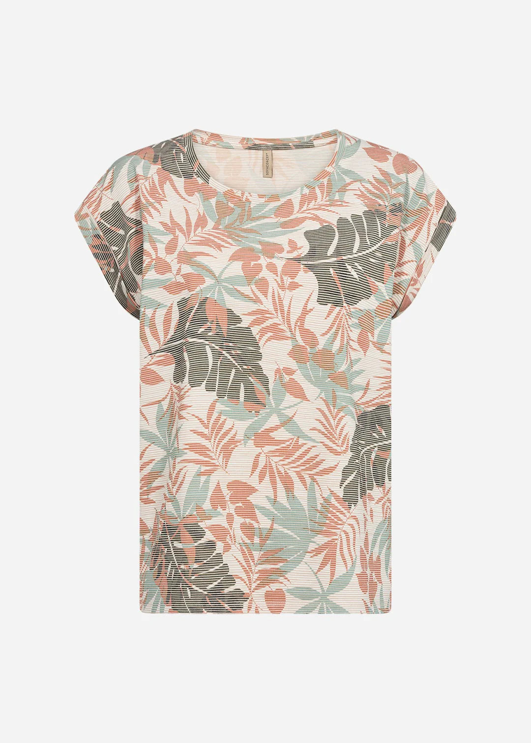 Soya Concept Galina T-Shirt In Coral Multi