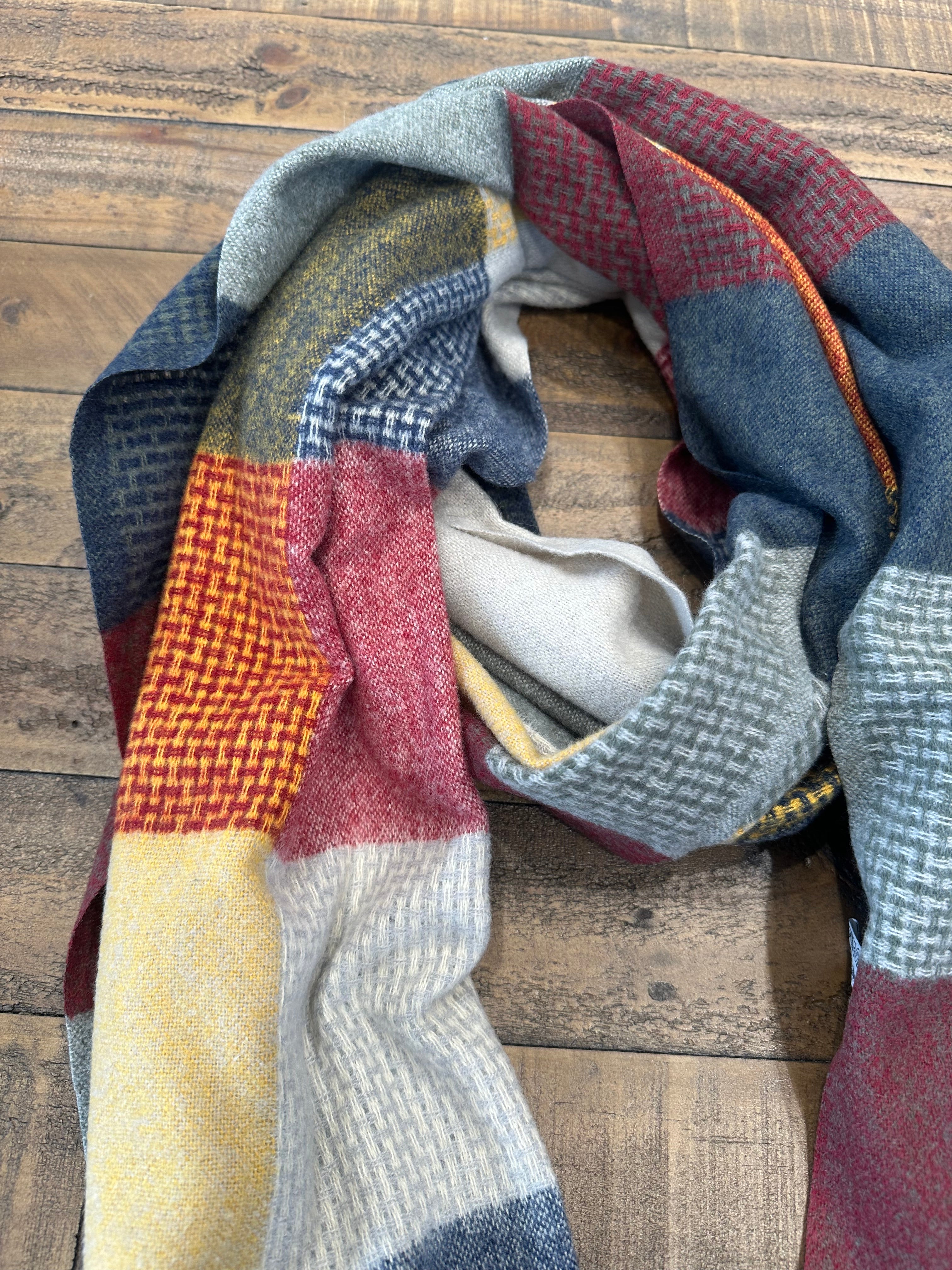 Mia Tartan Scarf In Blue Mix