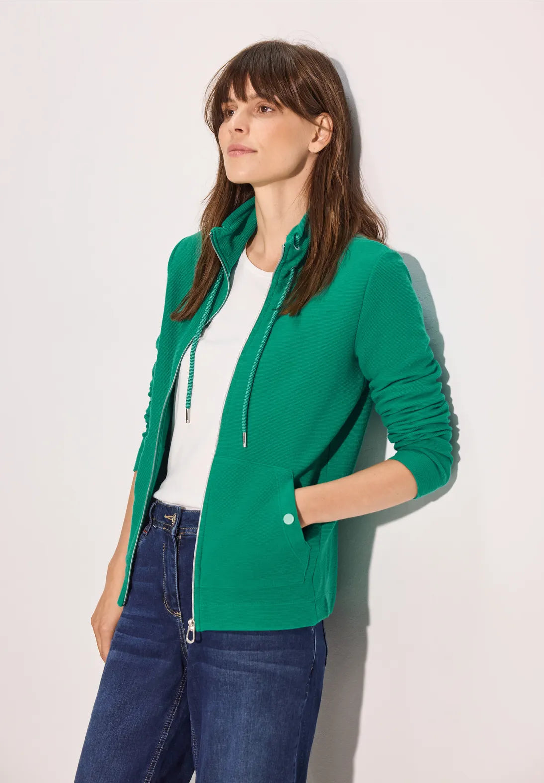 Cecil Ribbed Jacket In Malachite Green