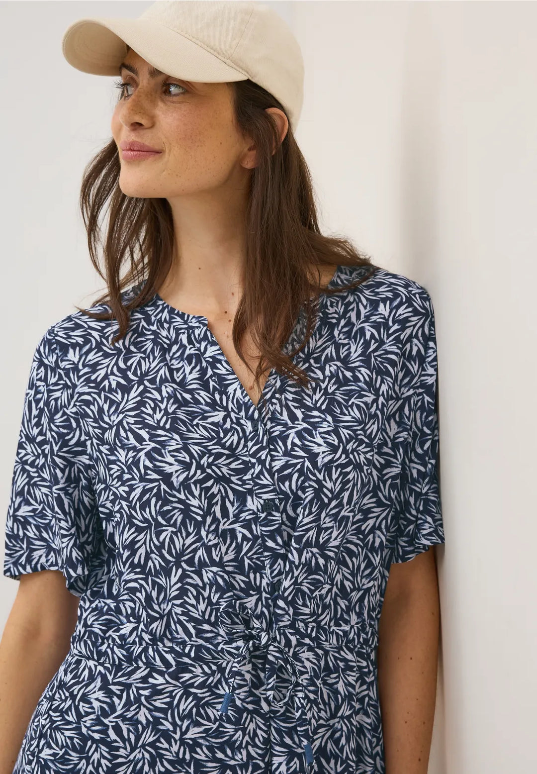 Cecil Patterned Dress In Urban Dark Blue