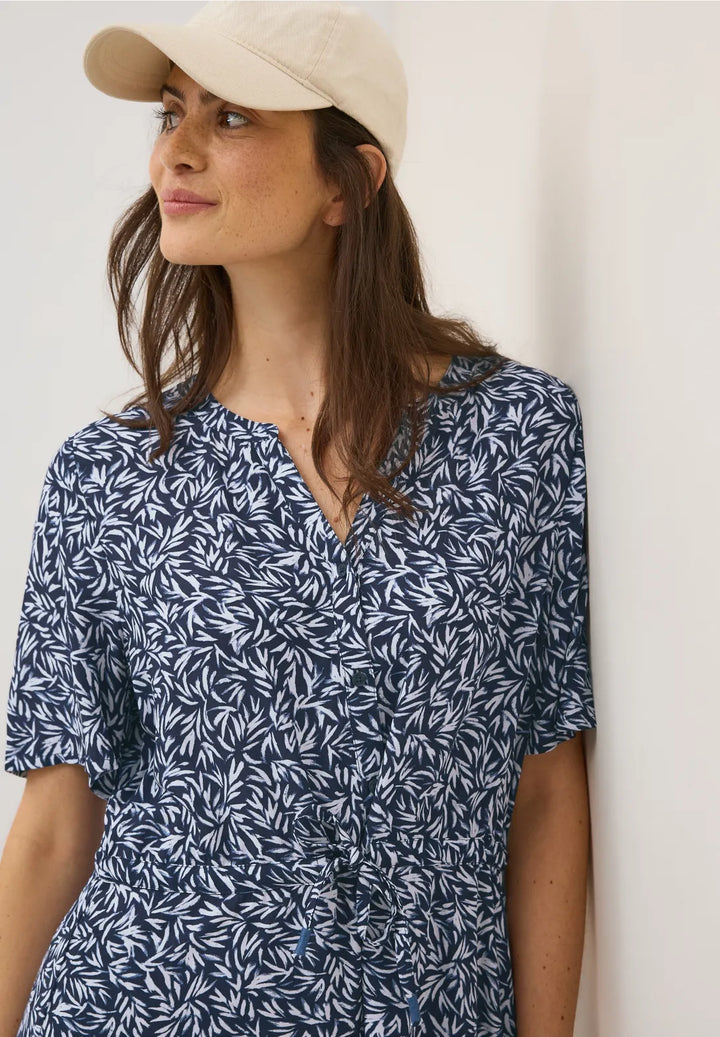 Cecil Patterned Dress In Urban Dark Blue