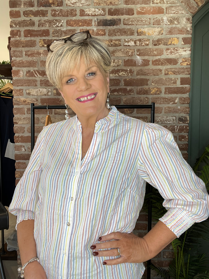 Nümph Nutashia Striped Blouse In Popcorn