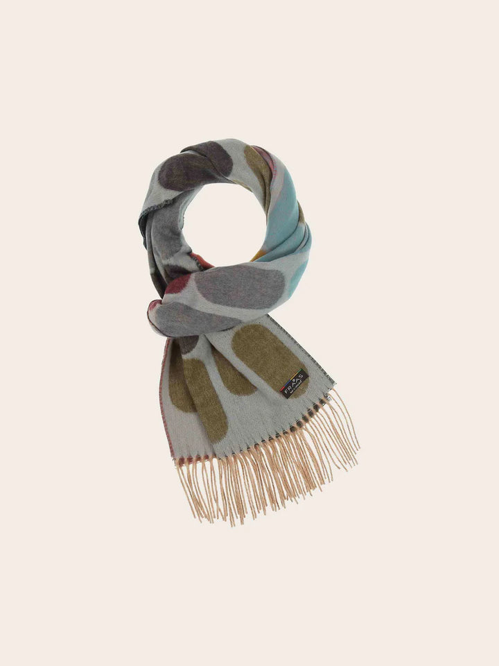 Cashmink Retro design Scarf In True Blue