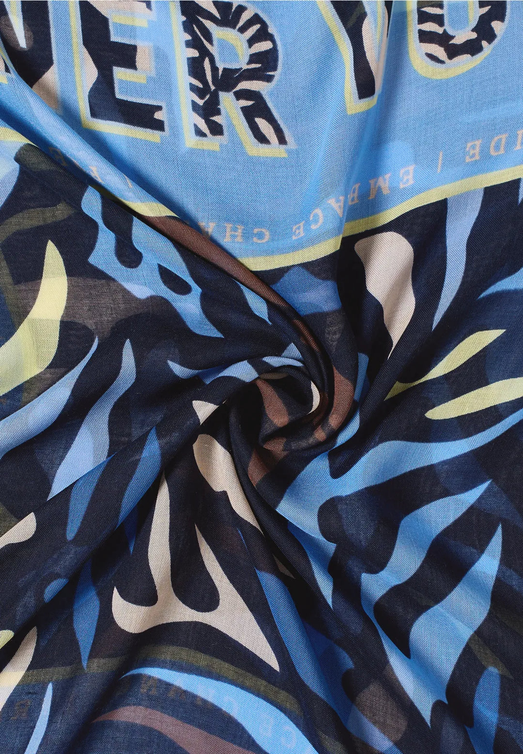 Cecil Print Loop Snood In Universal Blue