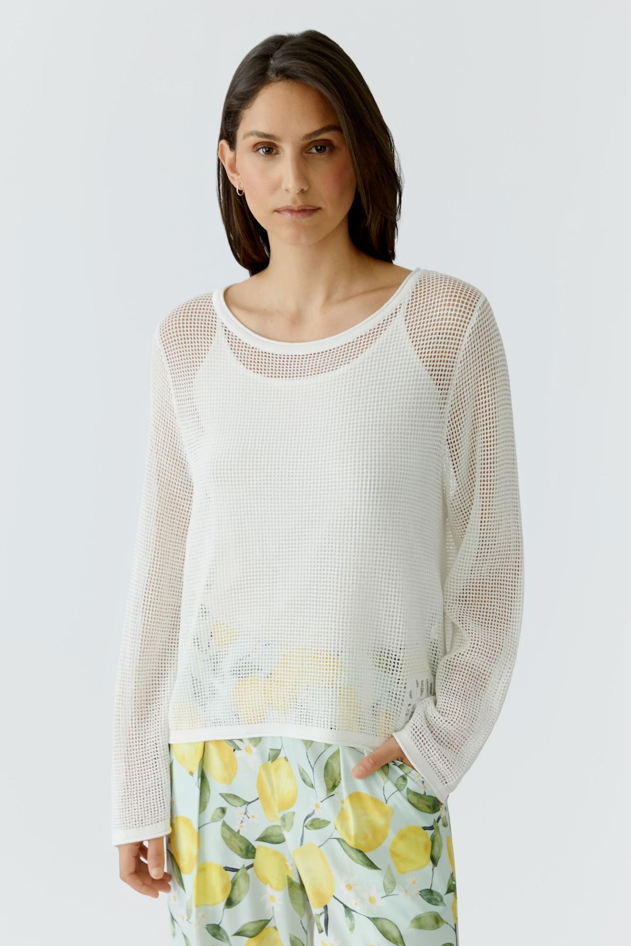 Oui Fine Knit Pullover In Cloud Dancer