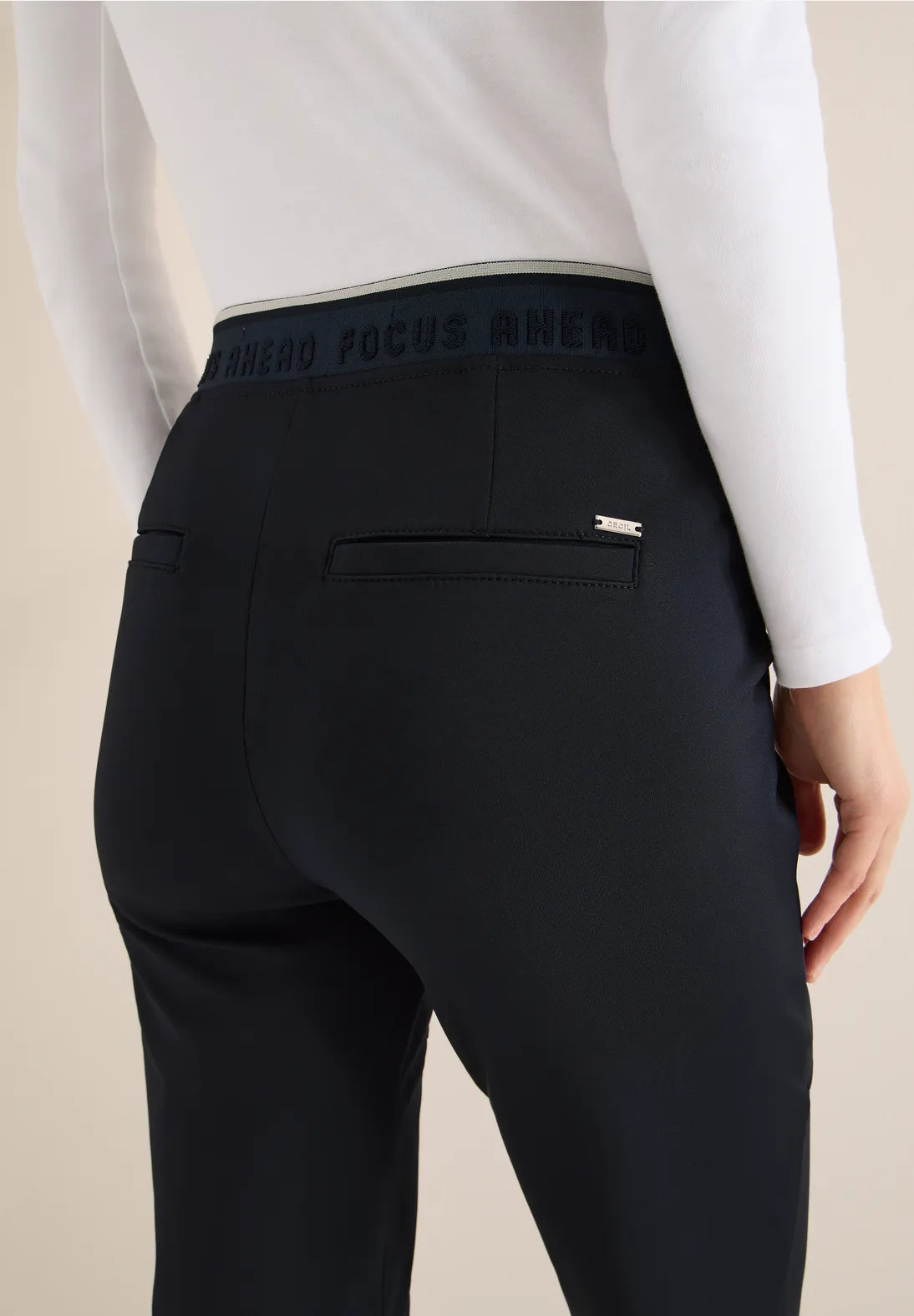 Cecil Tracey Travel Trousers In Universal Blue