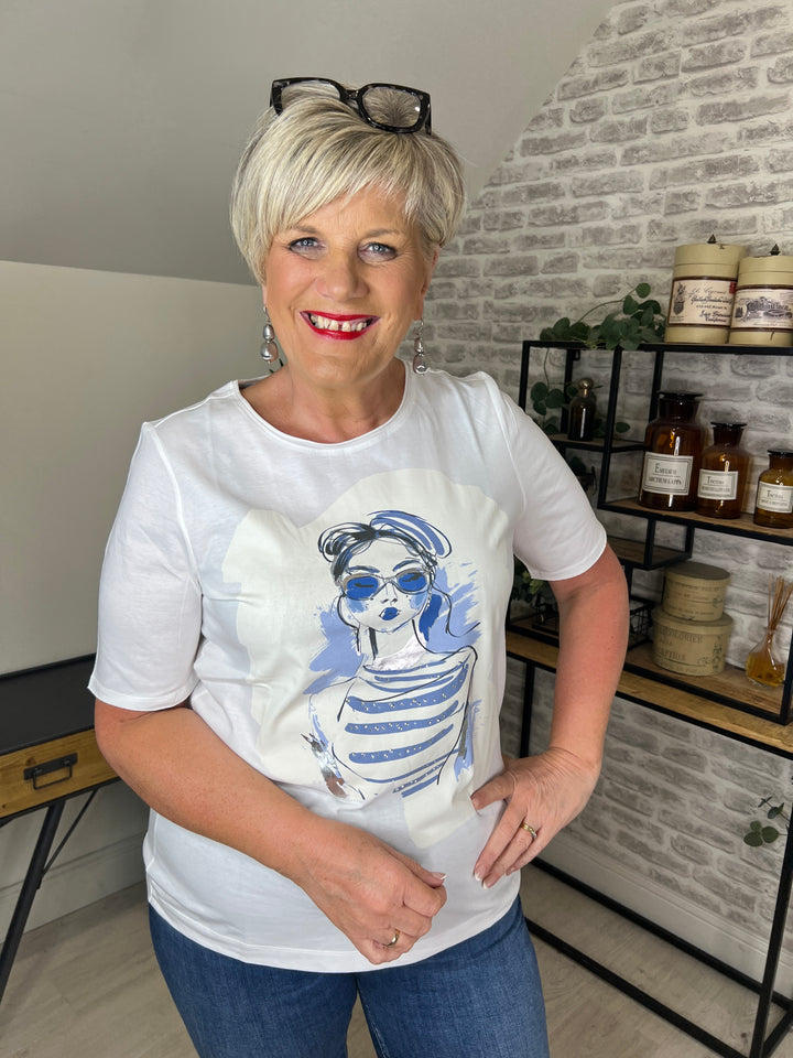 Oui Motif Design t-shirt In Optic White