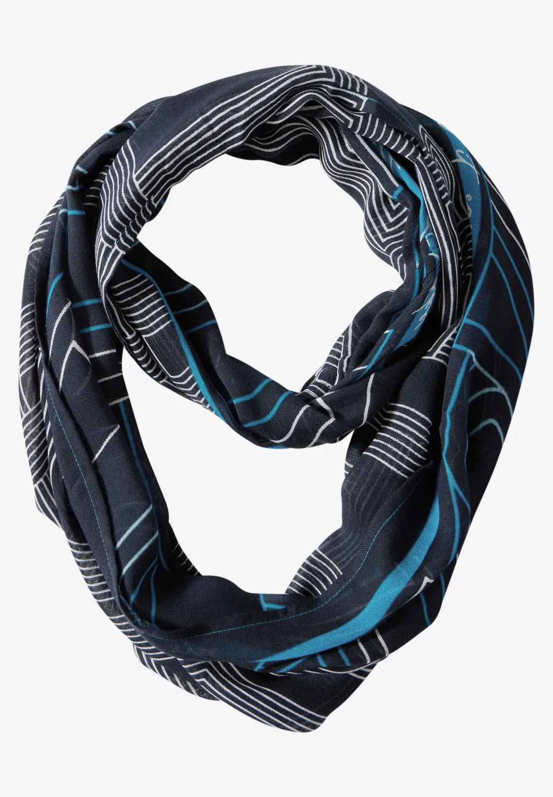 Cecil Print Loop Snood In Deep Petrol