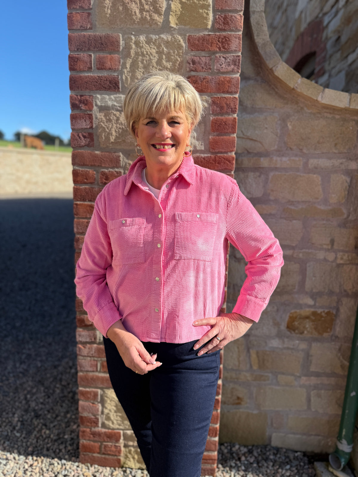 Courdroy shirt in warm blush
