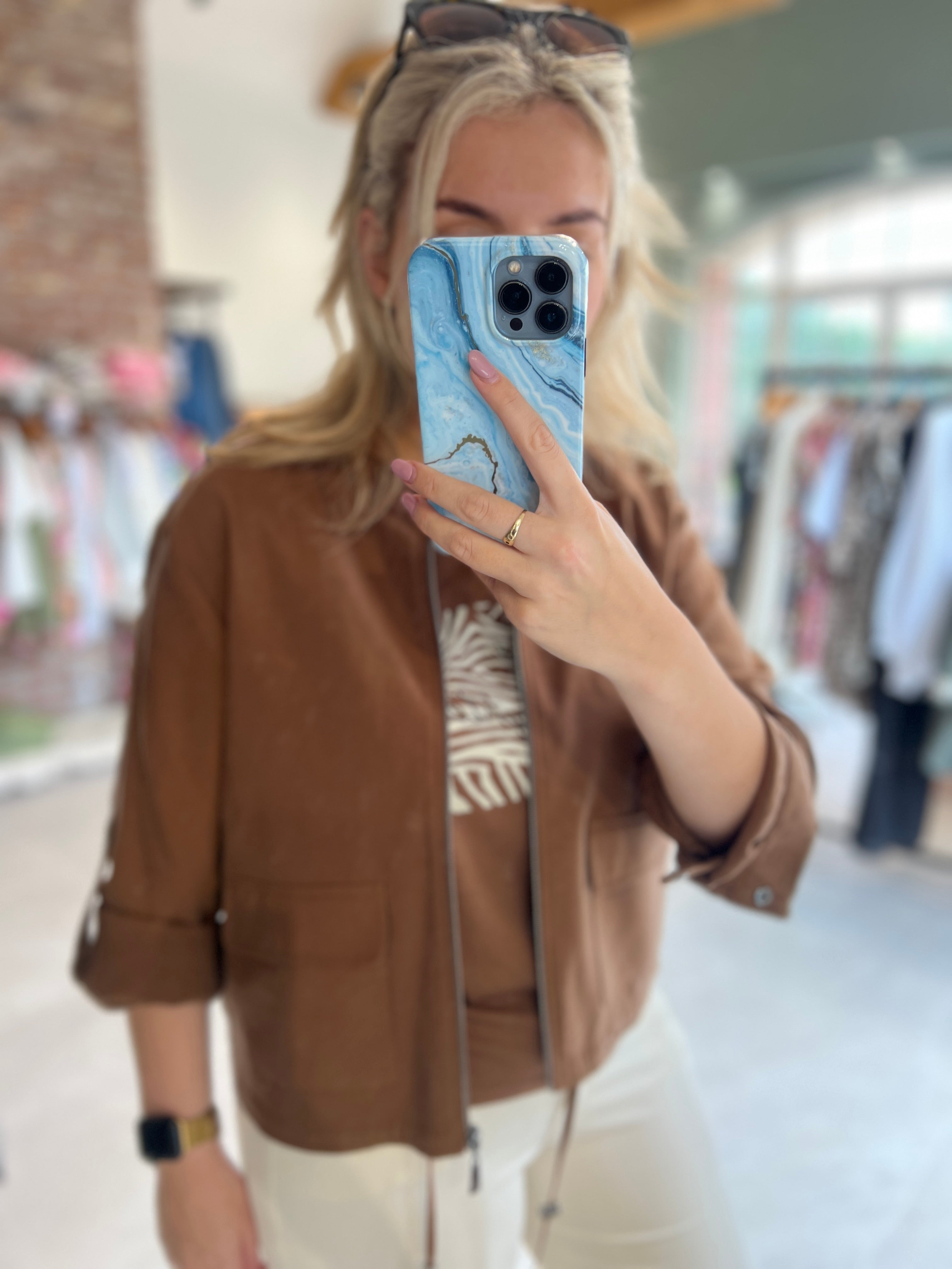 More & More Modal Jacket In Sweet Toffee